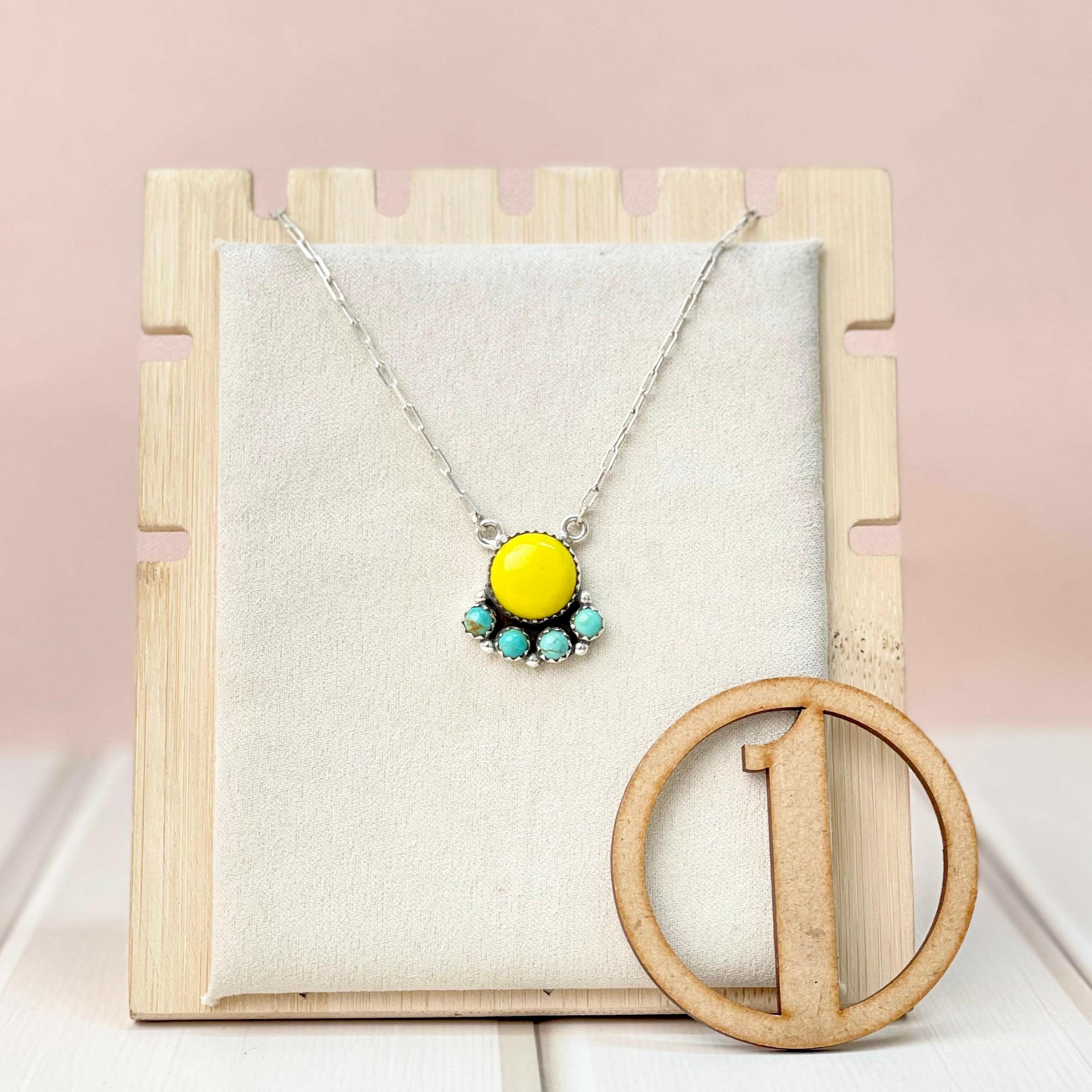 Rosarital Slab & Turquoise Chain Pendants-Necklaces-Krush Kandy, Women's Online Fashion Boutique Located in Phoenix, Arizona (Scottsdale Area)