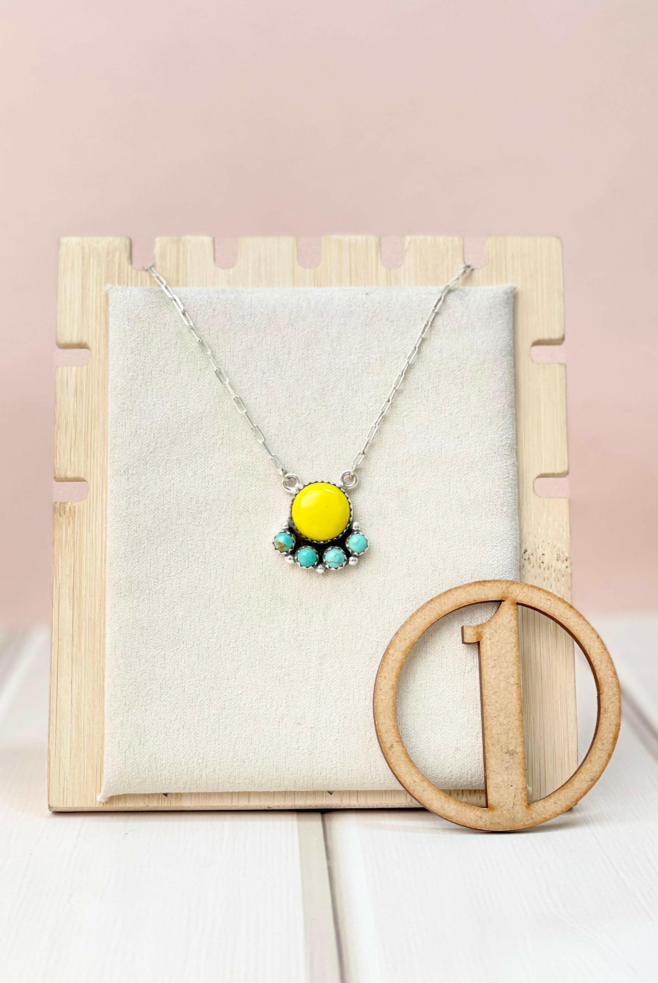 Rosarital Slab & Turquoise Chain Pendants-Necklaces-Krush Kandy, Women's Online Fashion Boutique Located in Phoenix, Arizona (Scottsdale Area)