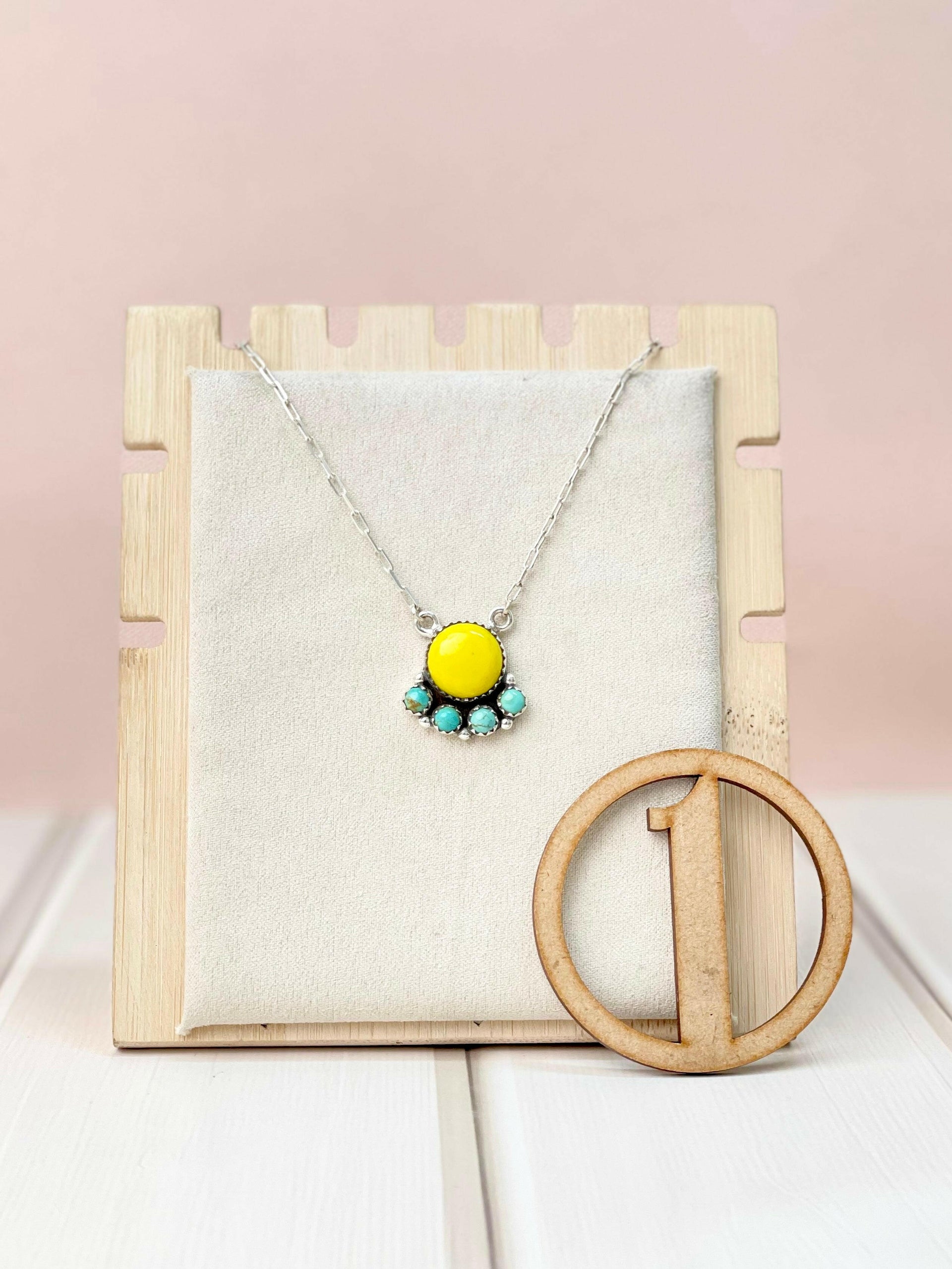 Rosarital Slab & Turquoise Chain Pendants-Necklaces-Krush Kandy, Women's Online Fashion Boutique Located in Phoenix, Arizona (Scottsdale Area)