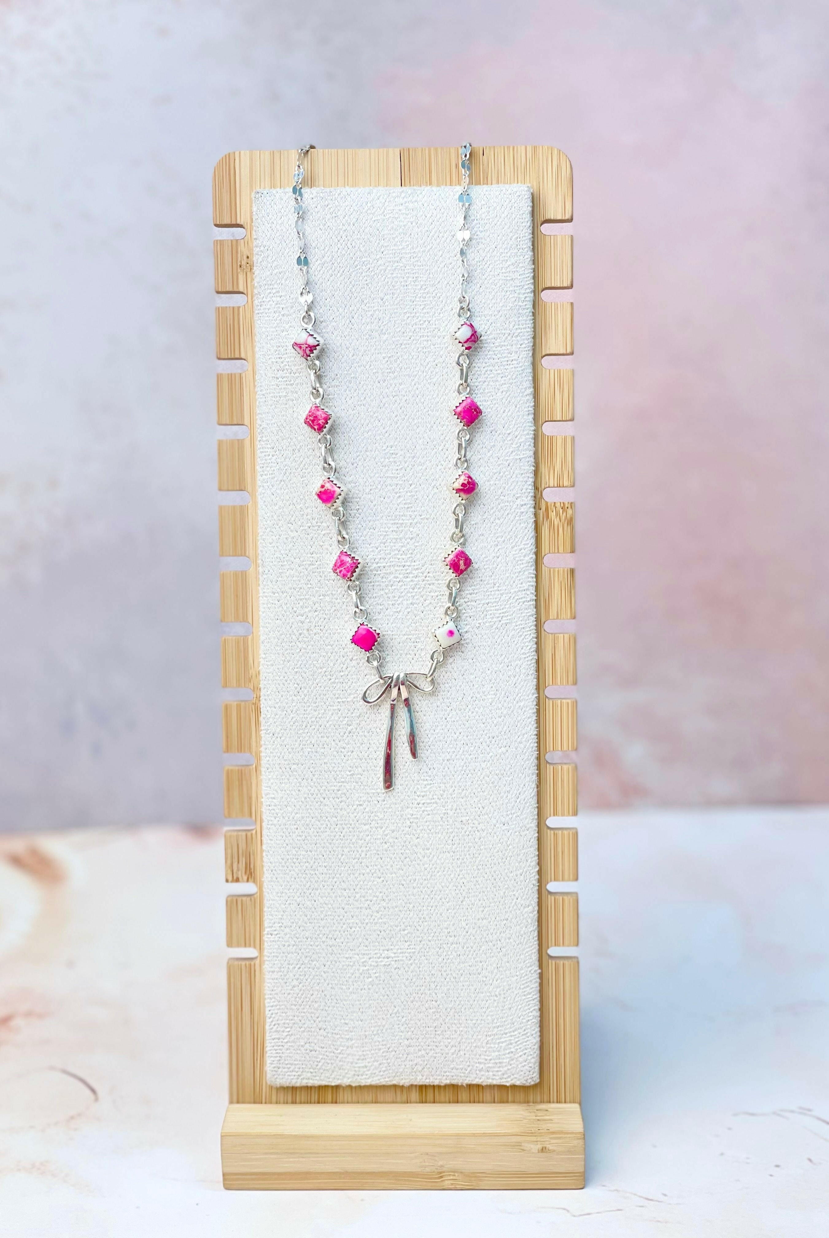 Desert Jasper & Bow Necklace-Necklaces-Krush Kandy, Women's Online Fashion Boutique Located in Phoenix, Arizona (Scottsdale Area)