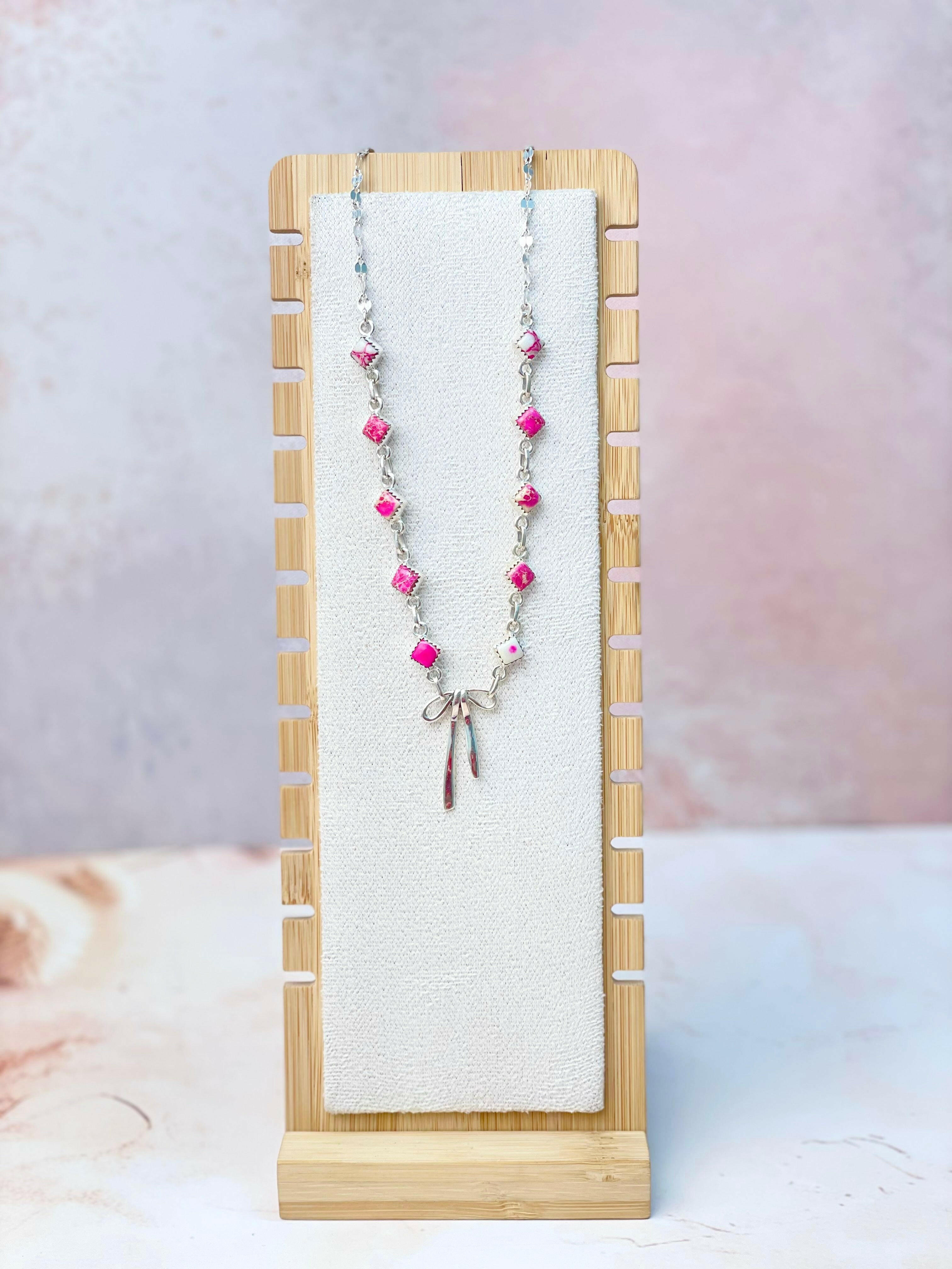 Desert Jasper & Bow Necklace-Necklaces-Krush Kandy, Women's Online Fashion Boutique Located in Phoenix, Arizona (Scottsdale Area)