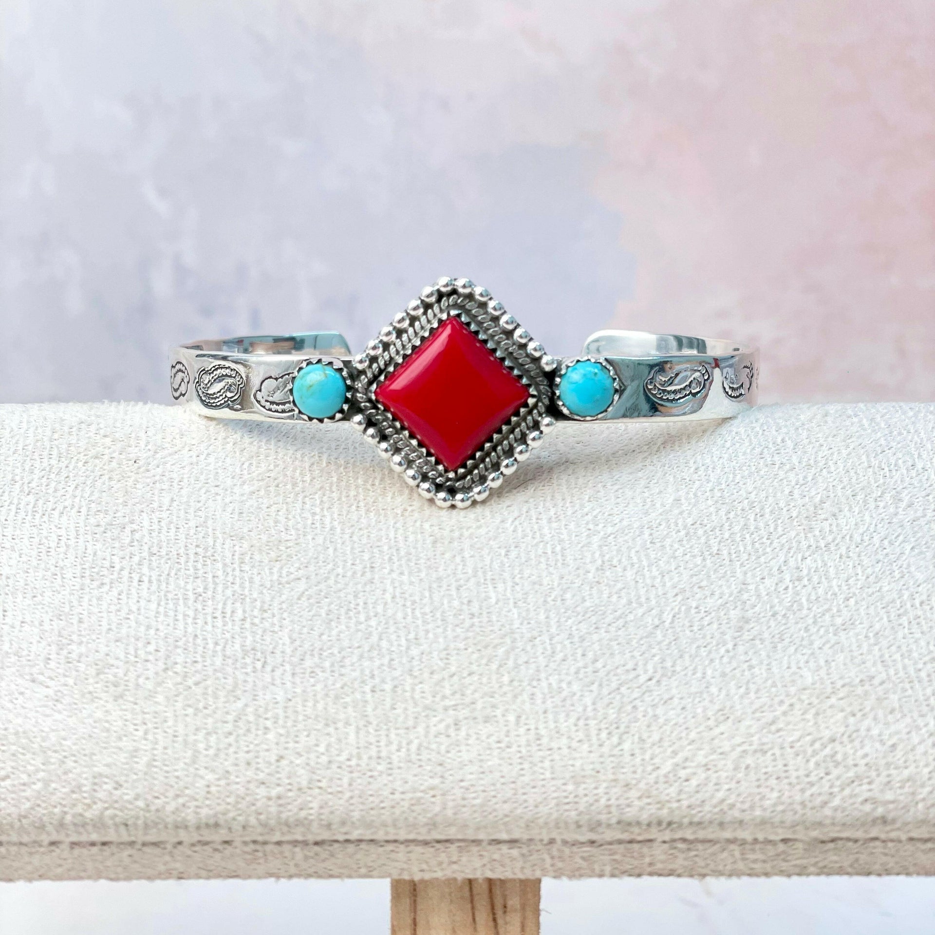 Rosarita Square Bar Turquoise Cuff-Bracelets-Krush Kandy, Women's Online Fashion Boutique Located in Phoenix, Arizona (Scottsdale Area)
