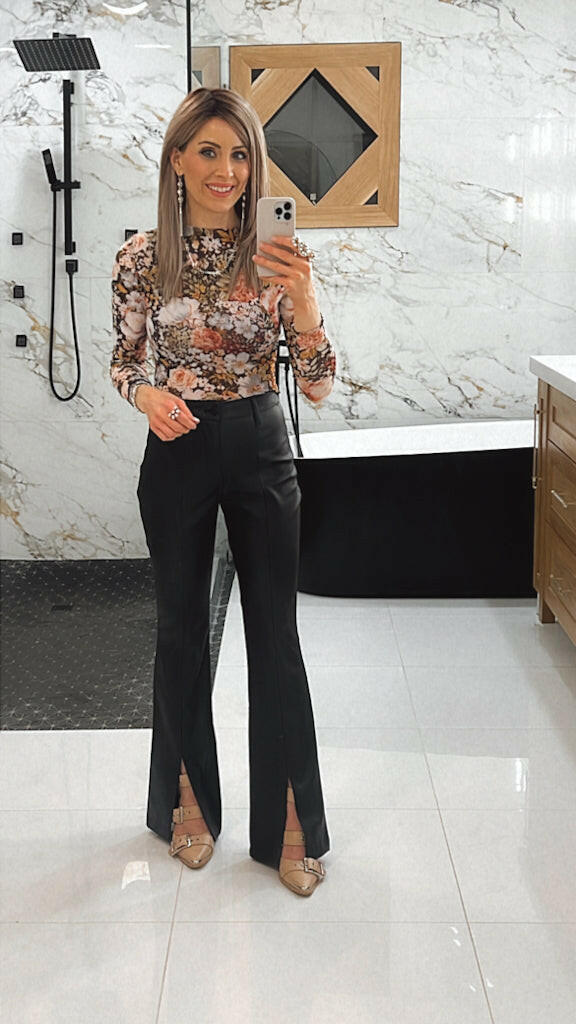 Brie Floral Mesh Top-Long Sleeve Tops-Krush Kandy, Women's Online Fashion Boutique Located in Phoenix, Arizona (Scottsdale Area)