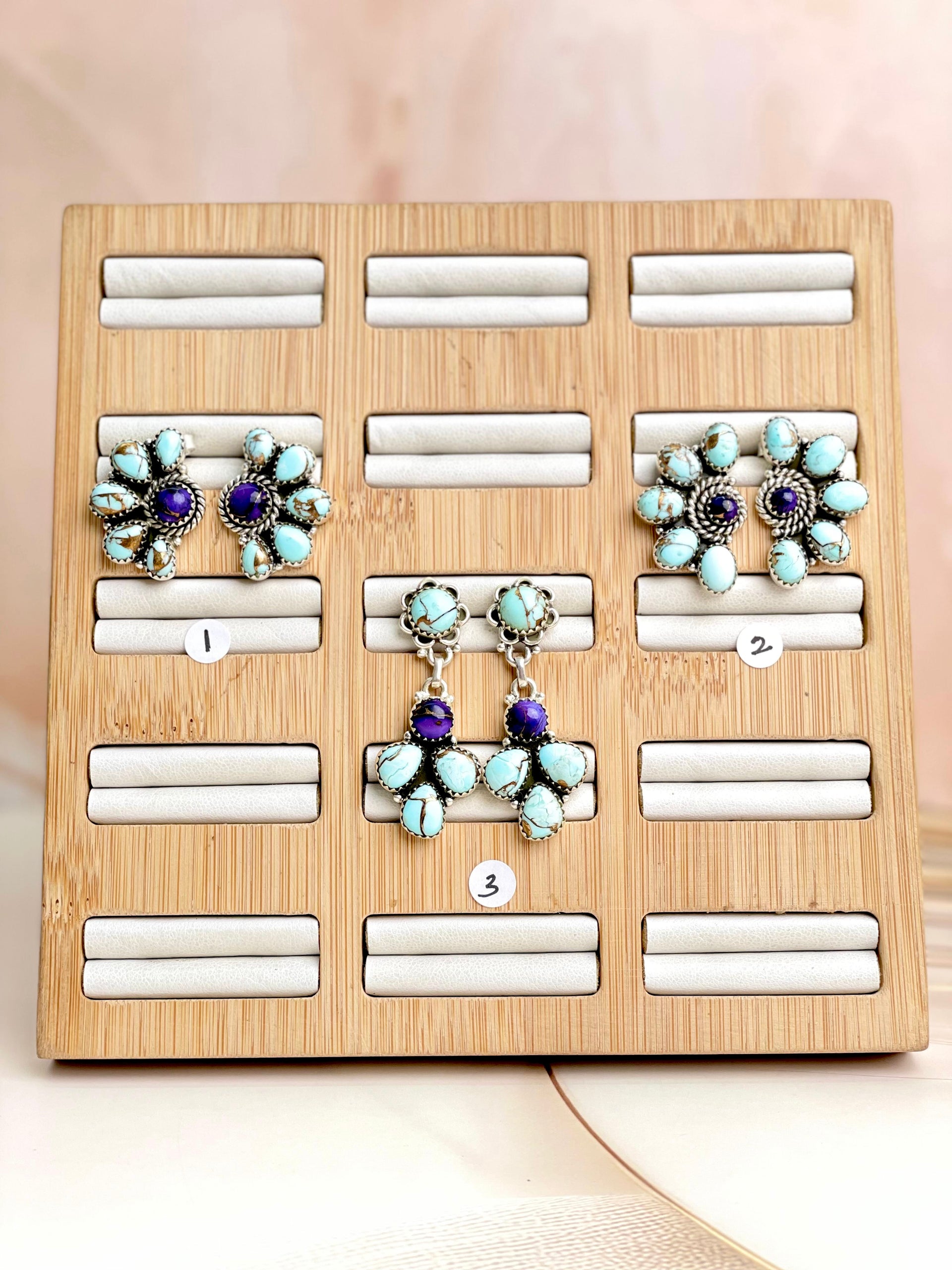 Purple Dahlia Cluster Earrings-Earrings-Krush Kandy, Women's Online Fashion Boutique Located in Phoenix, Arizona (Scottsdale Area)