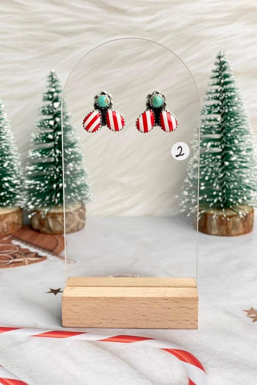 Holly Jolly Red & White Christmas Earrings-Earrings-Krush Kandy, Women's Online Fashion Boutique Located in Phoenix, Arizona (Scottsdale Area)