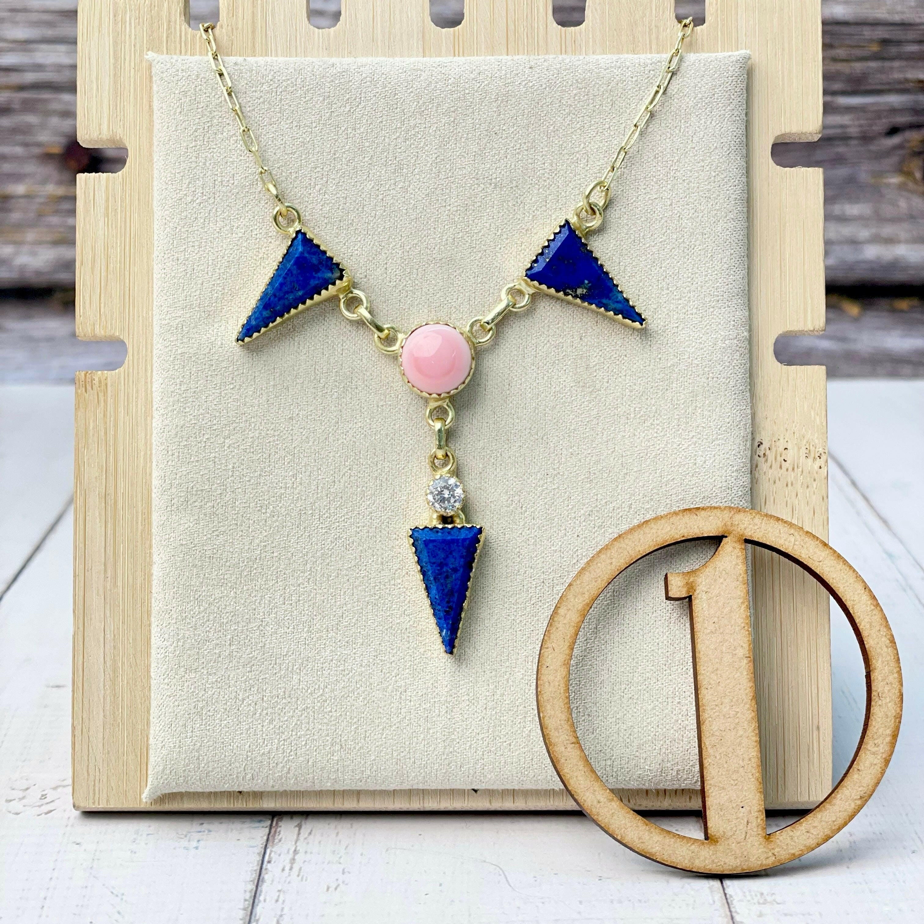 Pink Conch Desert Peaks Stone Necklaces-Necklaces-Krush Kandy, Women's Online Fashion Boutique Located in Phoenix, Arizona (Scottsdale Area)