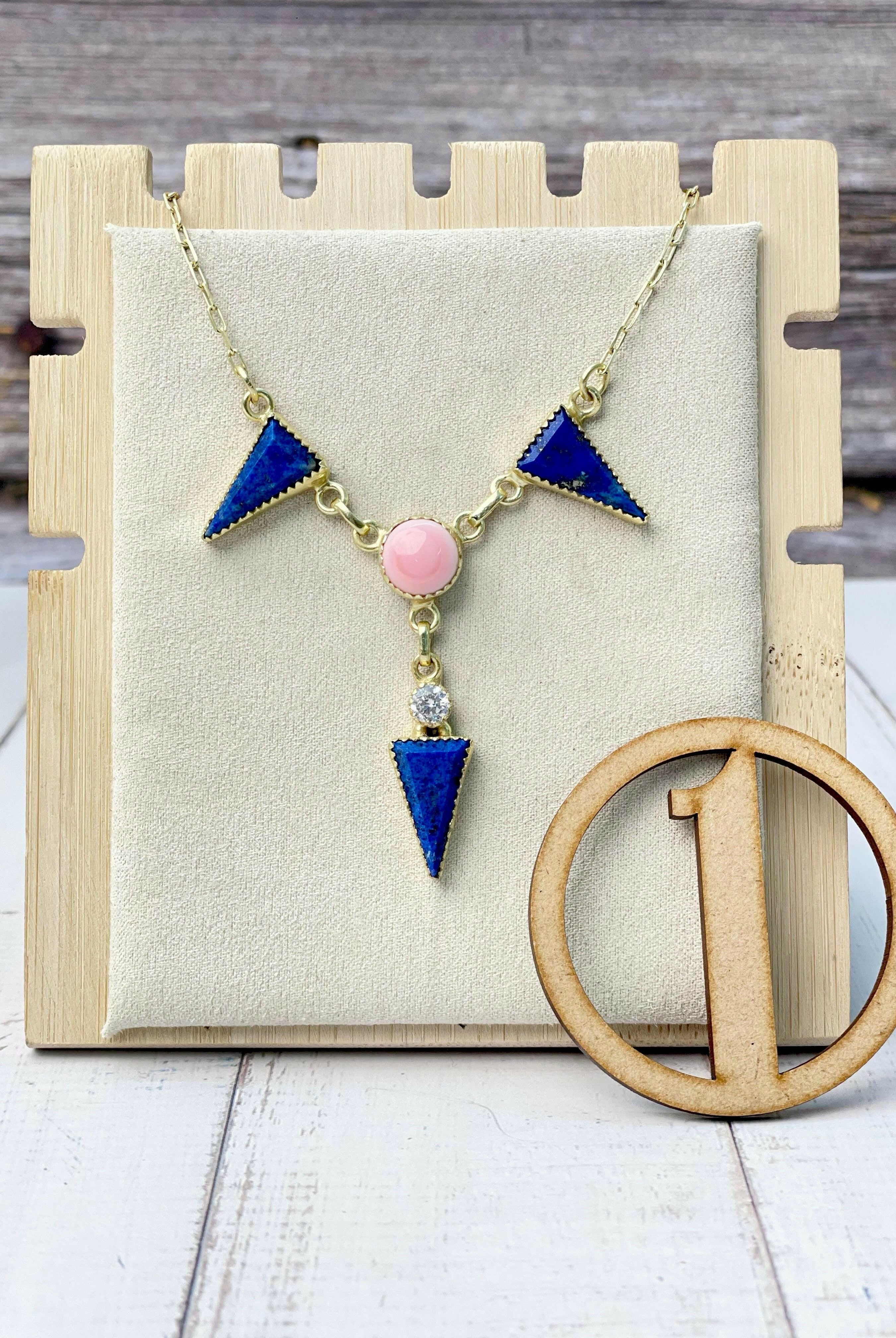 Pink Conch Desert Peaks Stone Necklaces-Necklaces-Krush Kandy, Women's Online Fashion Boutique Located in Phoenix, Arizona (Scottsdale Area)