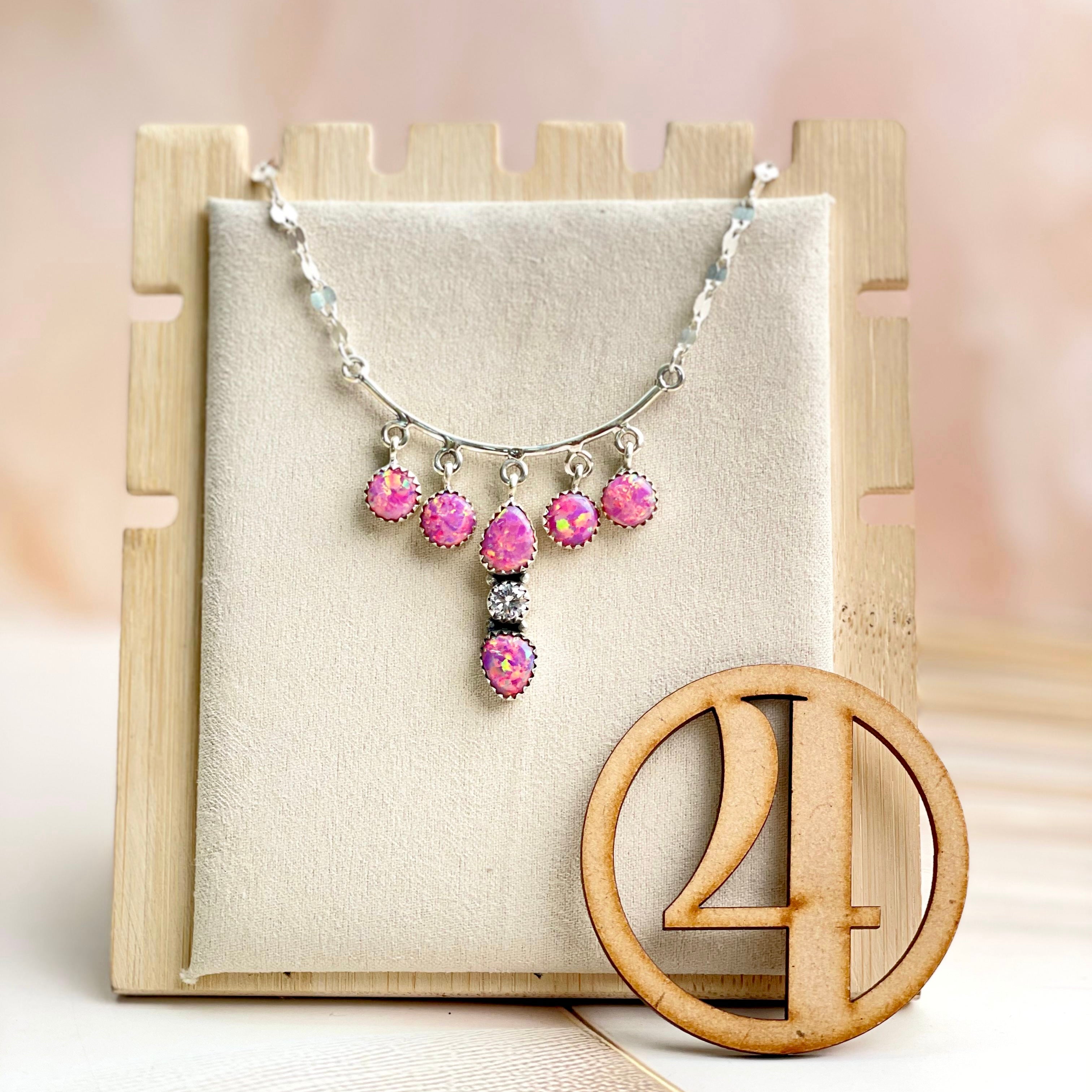 Boho Opal Dangles Necklace Sno 14-Necklaces-Krush Kandy, Women's Online Fashion Boutique Located in Phoenix, Arizona (Scottsdale Area)