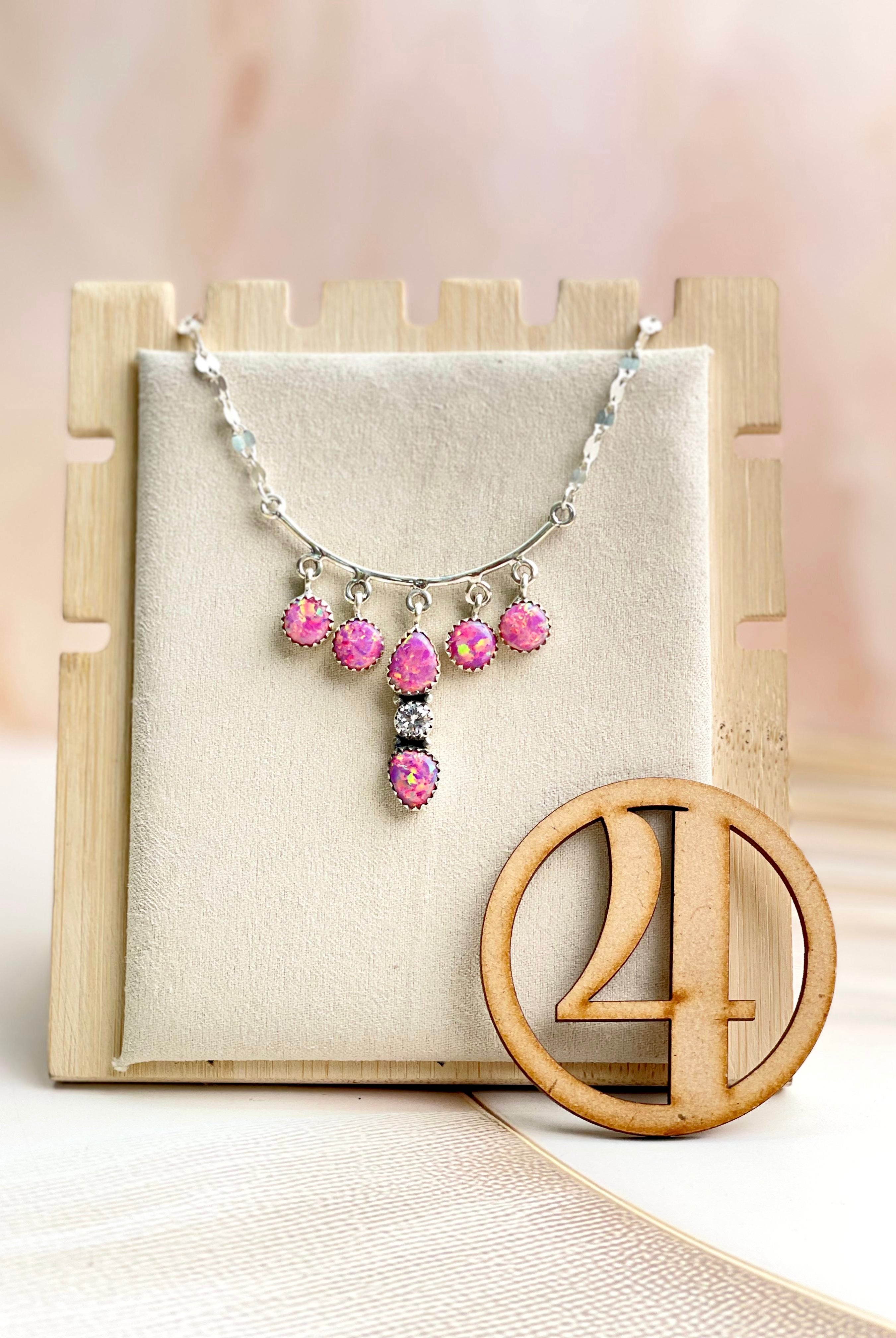 Boho Opal Dangles Necklace Sno 14-Necklaces-Krush Kandy, Women's Online Fashion Boutique Located in Phoenix, Arizona (Scottsdale Area)