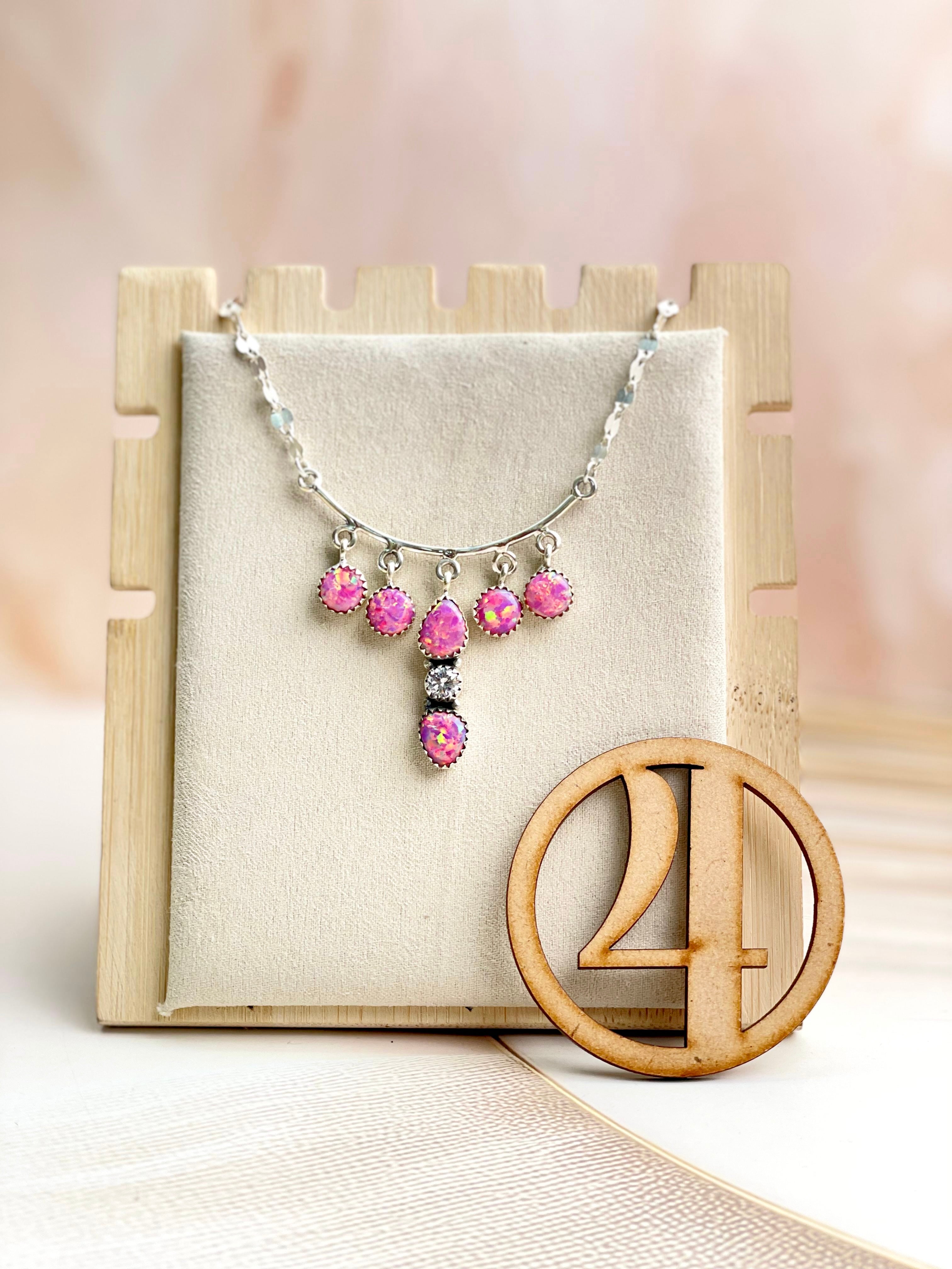 Boho Opal Dangles Necklace Sno 14-Necklaces-Krush Kandy, Women's Online Fashion Boutique Located in Phoenix, Arizona (Scottsdale Area)