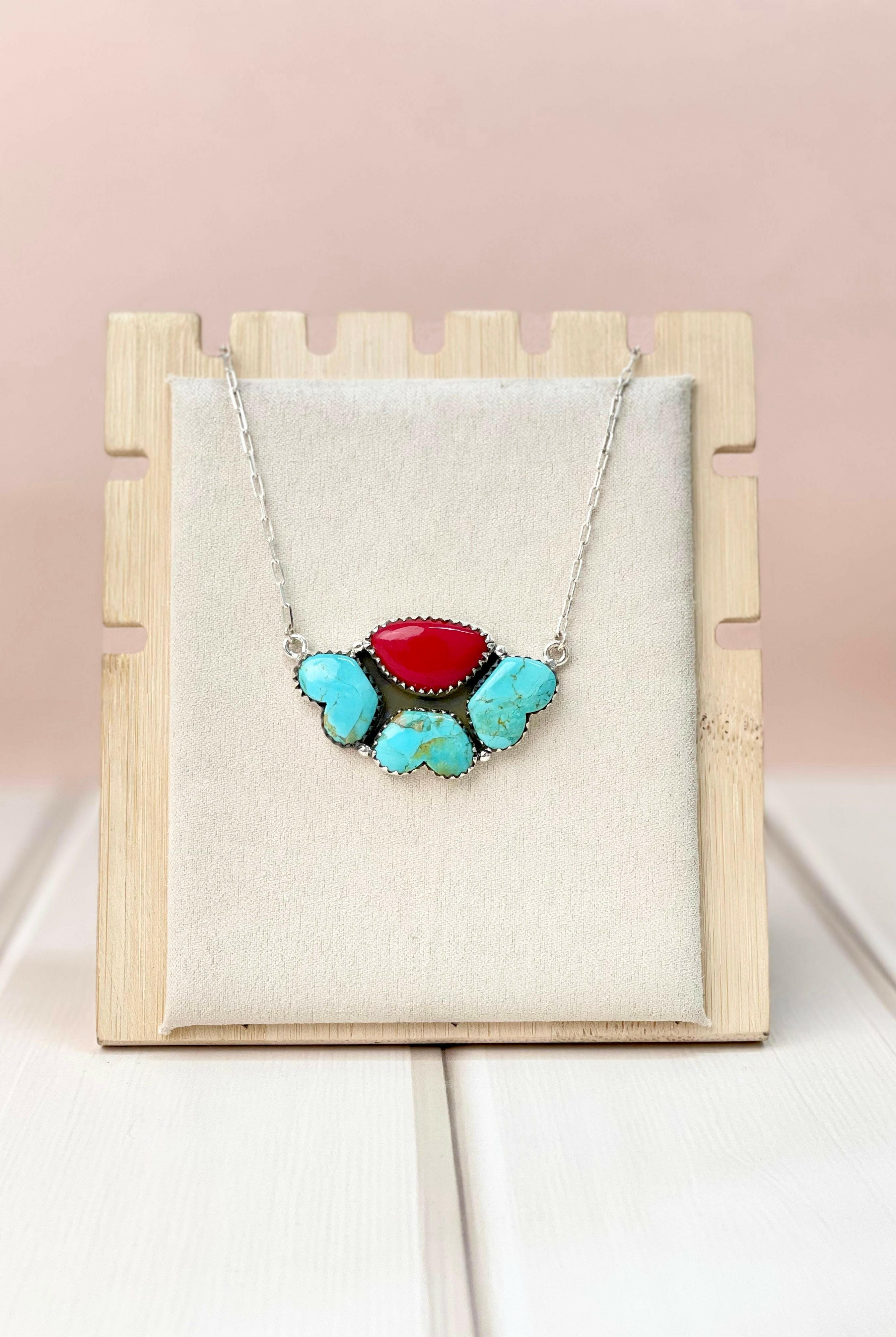 Half Red Rosarita Daisy Chain Pendants-Necklaces-Krush Kandy, Women's Online Fashion Boutique Located in Phoenix, Arizona (Scottsdale Area)