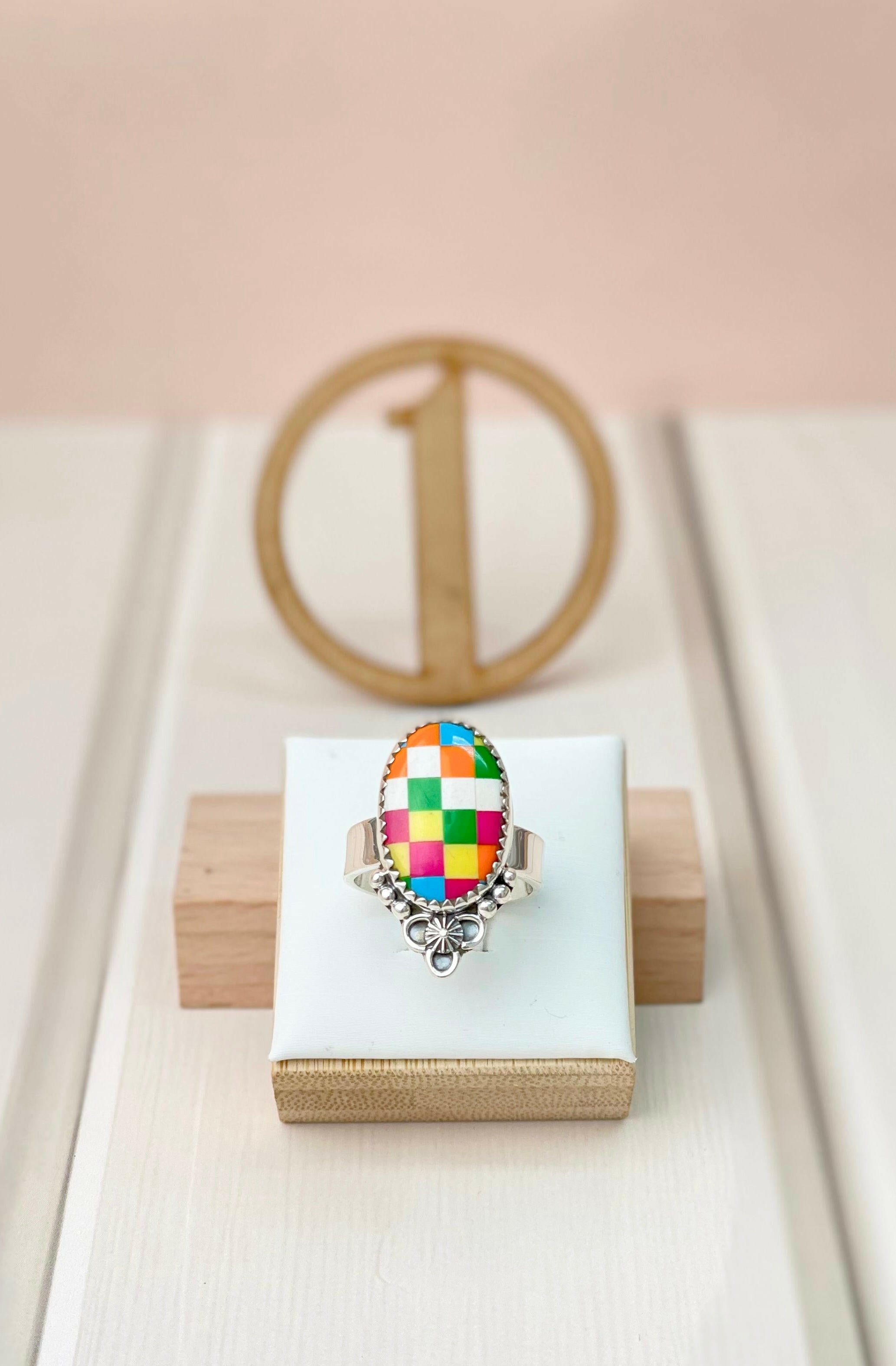 Summer Checkers Slab Rings-Rings-Krush Kandy, Women's Online Fashion Boutique Located in Phoenix, Arizona (Scottsdale Area)