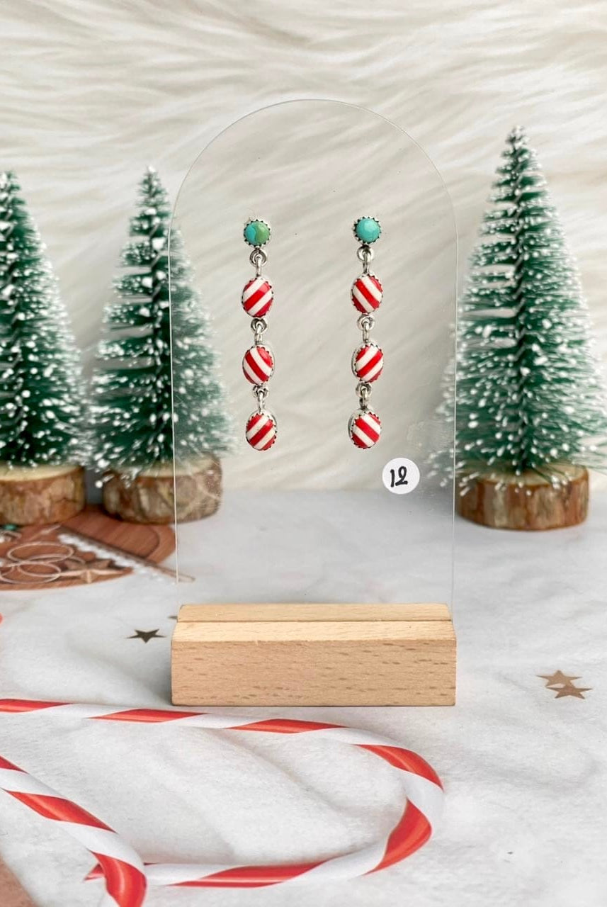 Holly Jolly Red & White Christmas Earrings-Earrings-Krush Kandy, Women's Online Fashion Boutique Located in Phoenix, Arizona (Scottsdale Area)