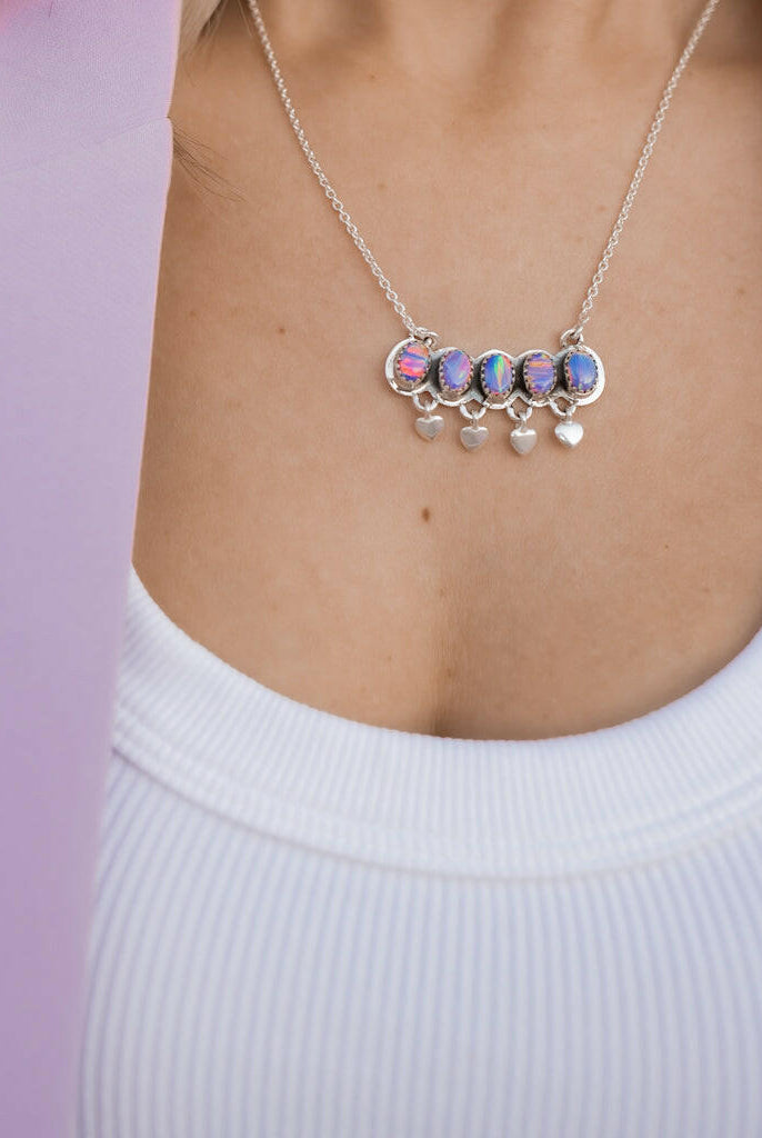 Heart's Desire Stone Necklace-Chain Necklaces-Krush Kandy, Women's Online Fashion Boutique Located in Phoenix, Arizona (Scottsdale Area)