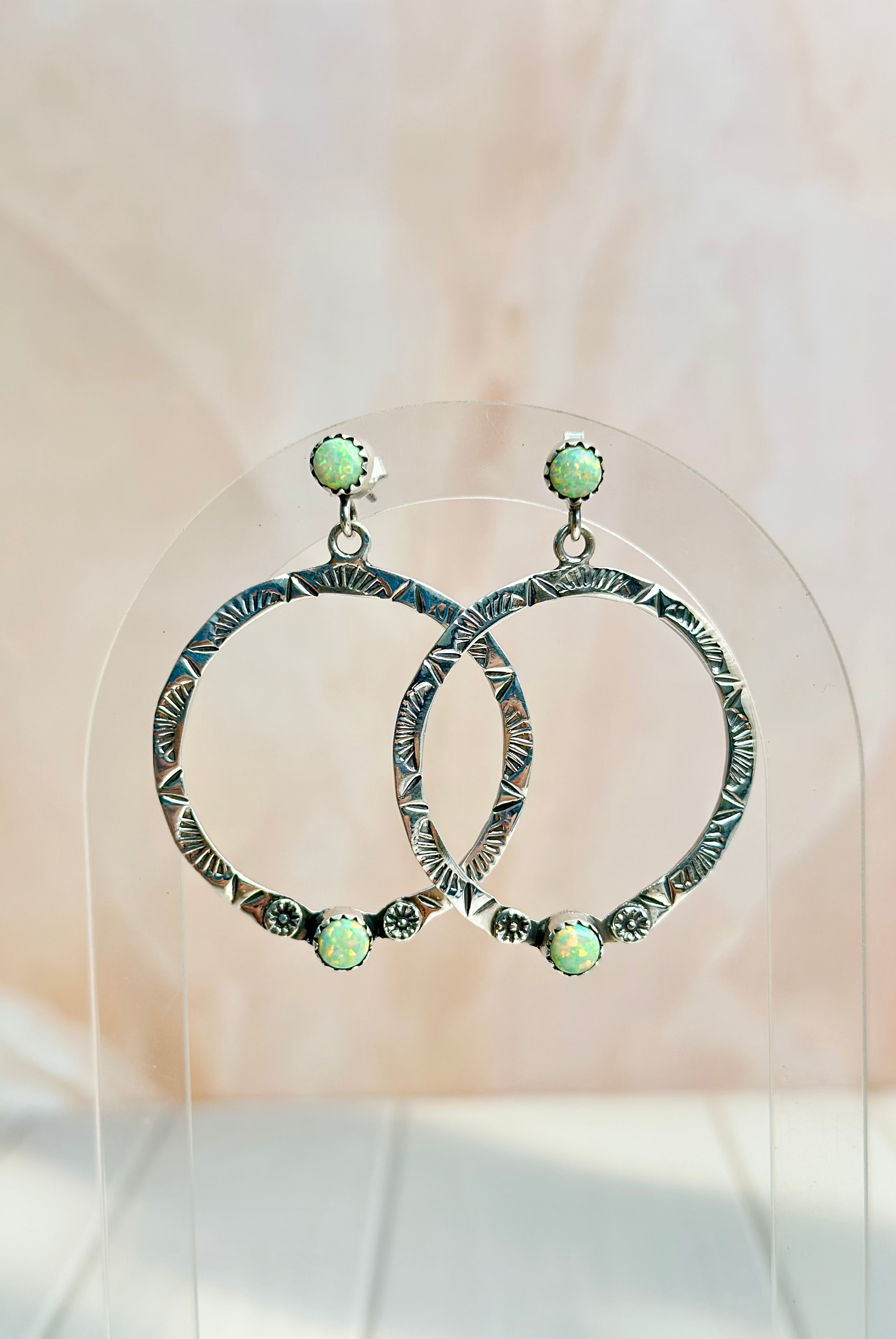 Boho Hoops Opal Earrings-Earrings-Krush Kandy, Women's Online Fashion Boutique Located in Phoenix, Arizona (Scottsdale Area)
