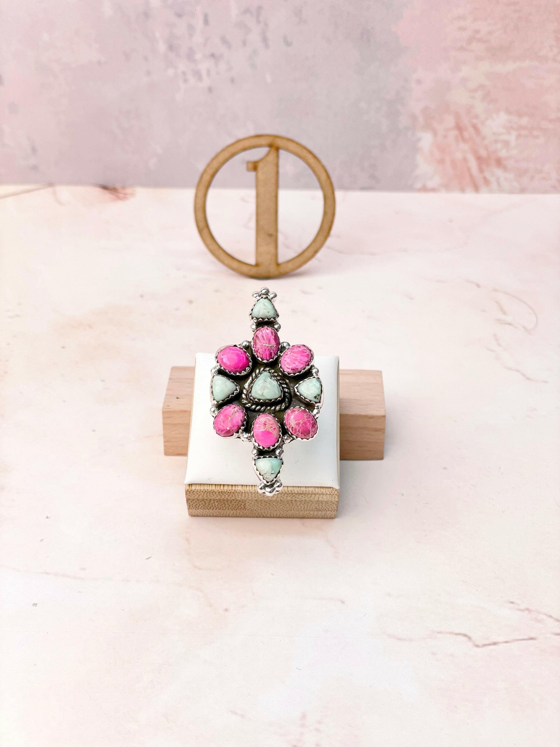 Paloma & Pink Jasper One of a Kind Rings-Rings-Krush Kandy, Women's Online Fashion Boutique Located in Phoenix, Arizona (Scottsdale Area)