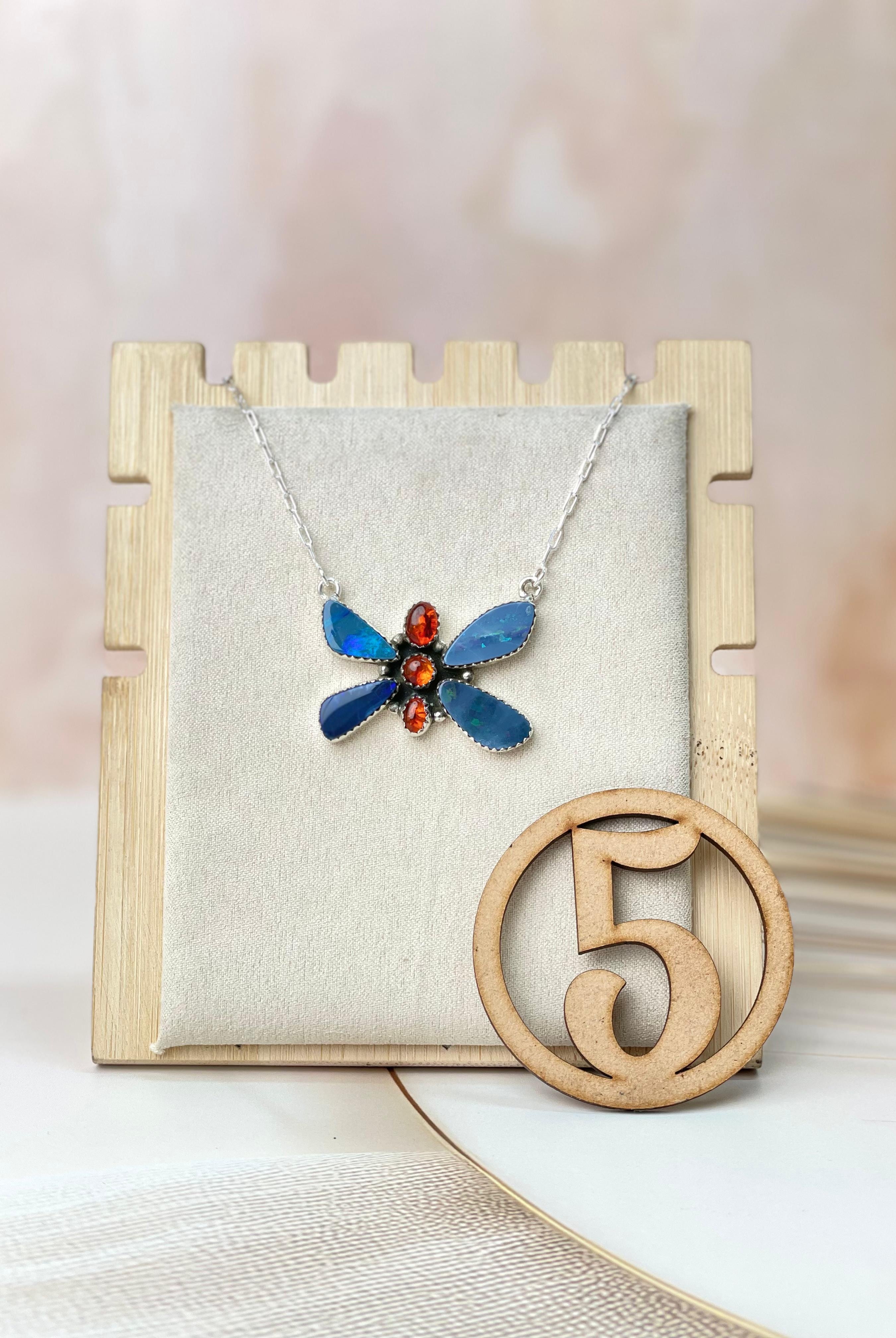 Australian Opal & Amber Necklace sno 53-Necklaces-Krush Kandy, Women's Online Fashion Boutique Located in Phoenix, Arizona (Scottsdale Area)