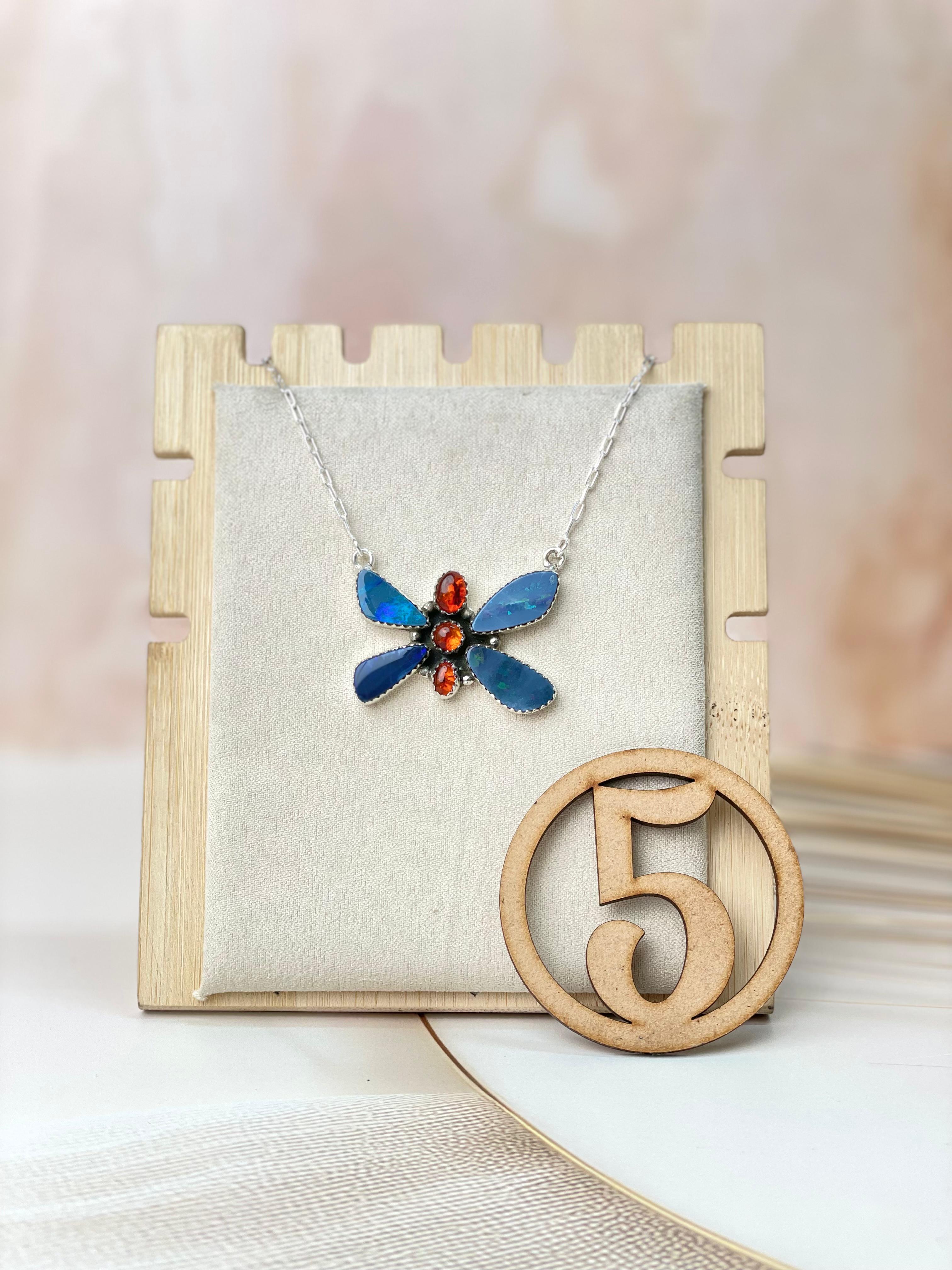 Australian Opal & Amber Necklace sno 53-Necklaces-Krush Kandy, Women's Online Fashion Boutique Located in Phoenix, Arizona (Scottsdale Area)