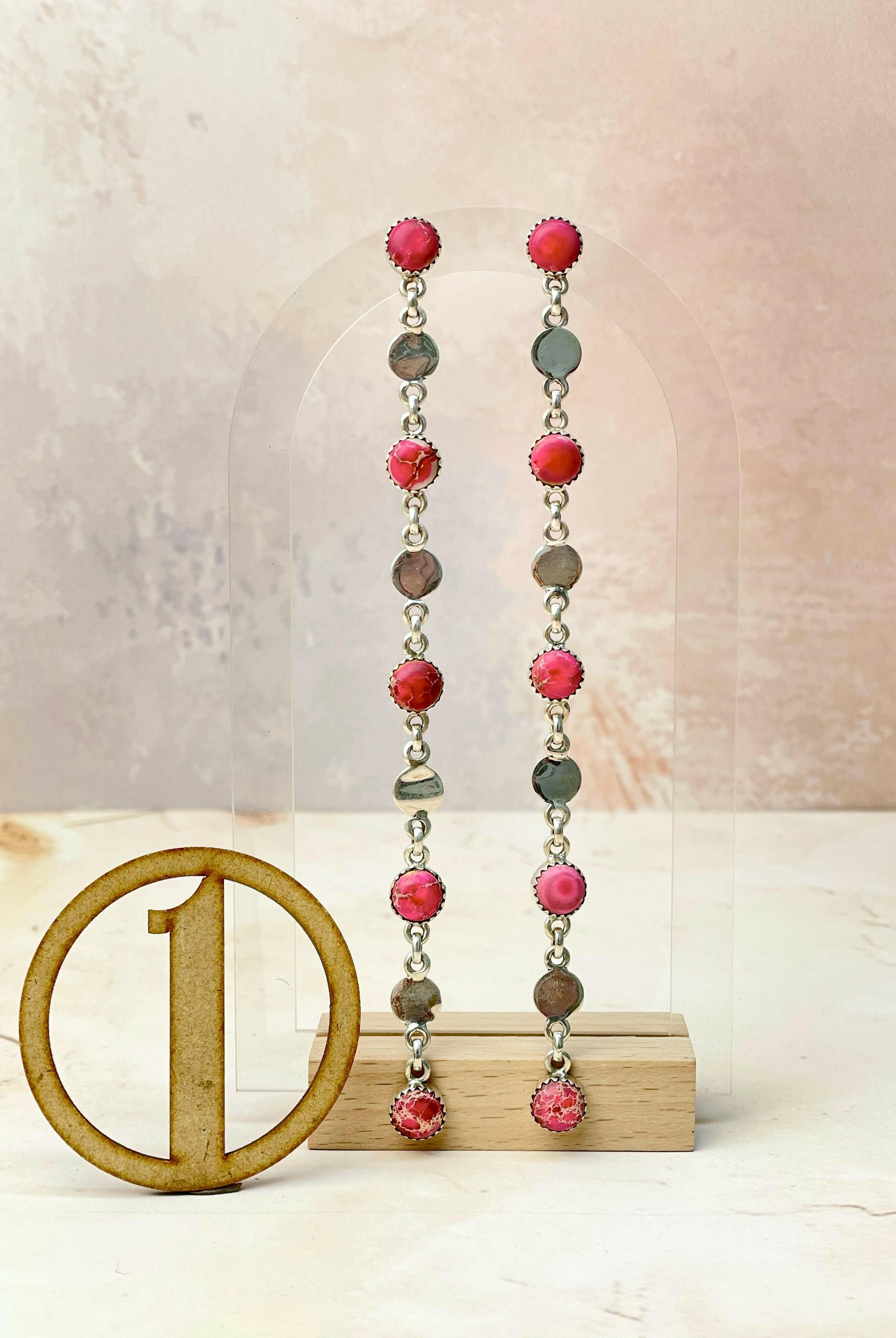 Desert Jasper Dancing Disc Earrings-Earrings-Krush Kandy, Women's Online Fashion Boutique Located in Phoenix, Arizona (Scottsdale Area)