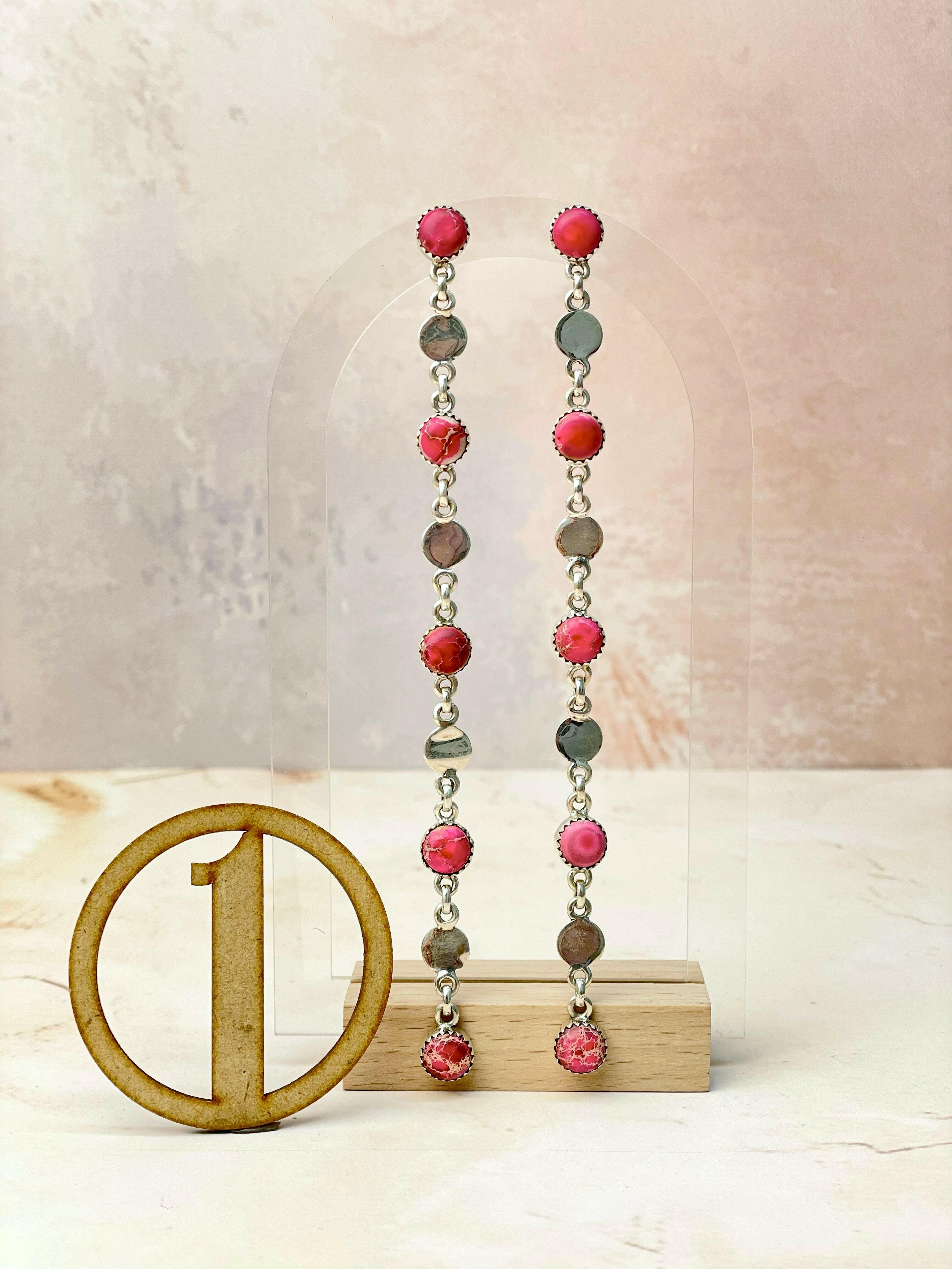 Desert Jasper Dancing Disc Earrings-Earrings-Krush Kandy, Women's Online Fashion Boutique Located in Phoenix, Arizona (Scottsdale Area)