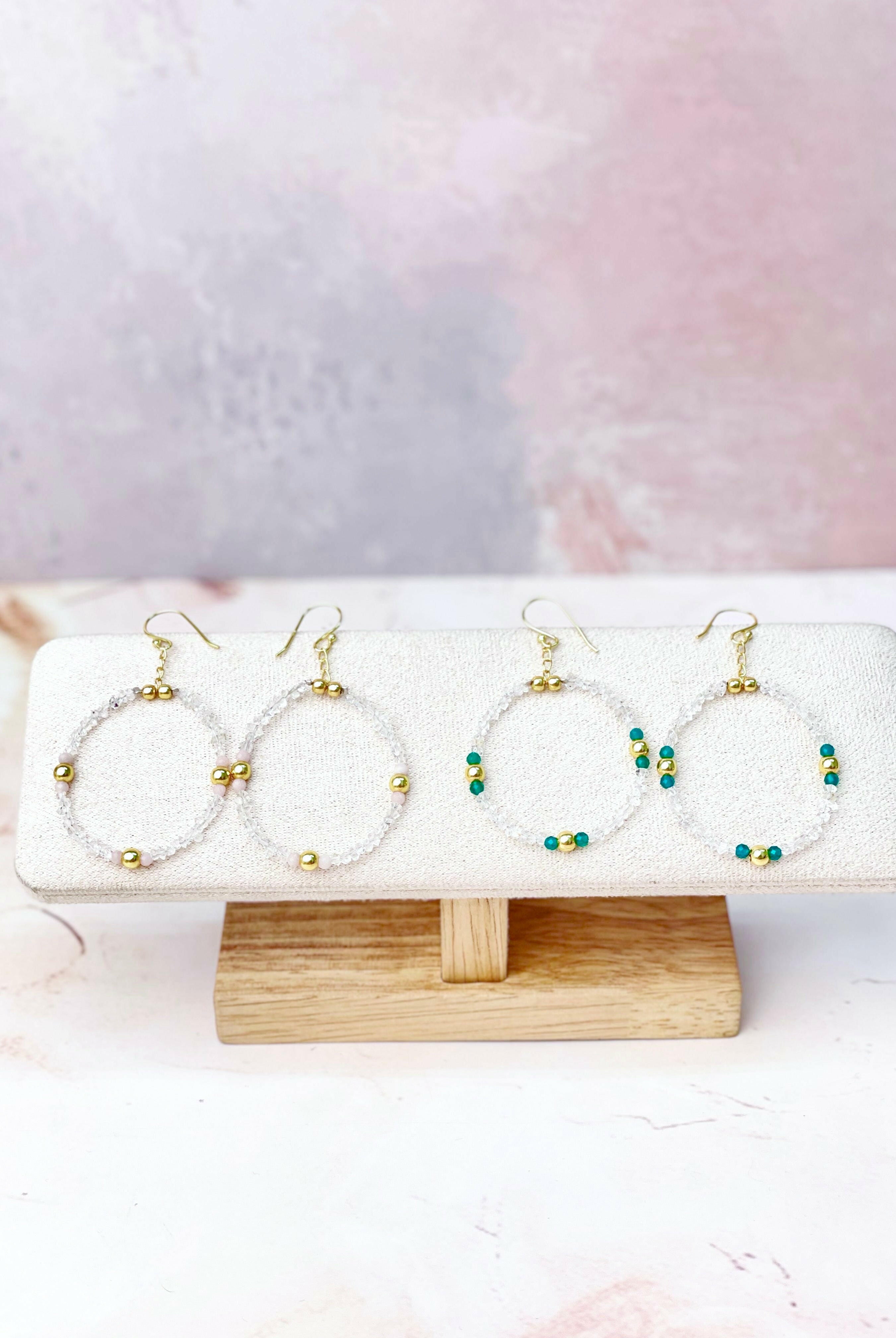 Herkimer Bling Multi Gem Oval Earrings-Earrings-Krush Kandy, Women's Online Fashion Boutique Located in Phoenix, Arizona (Scottsdale Area)