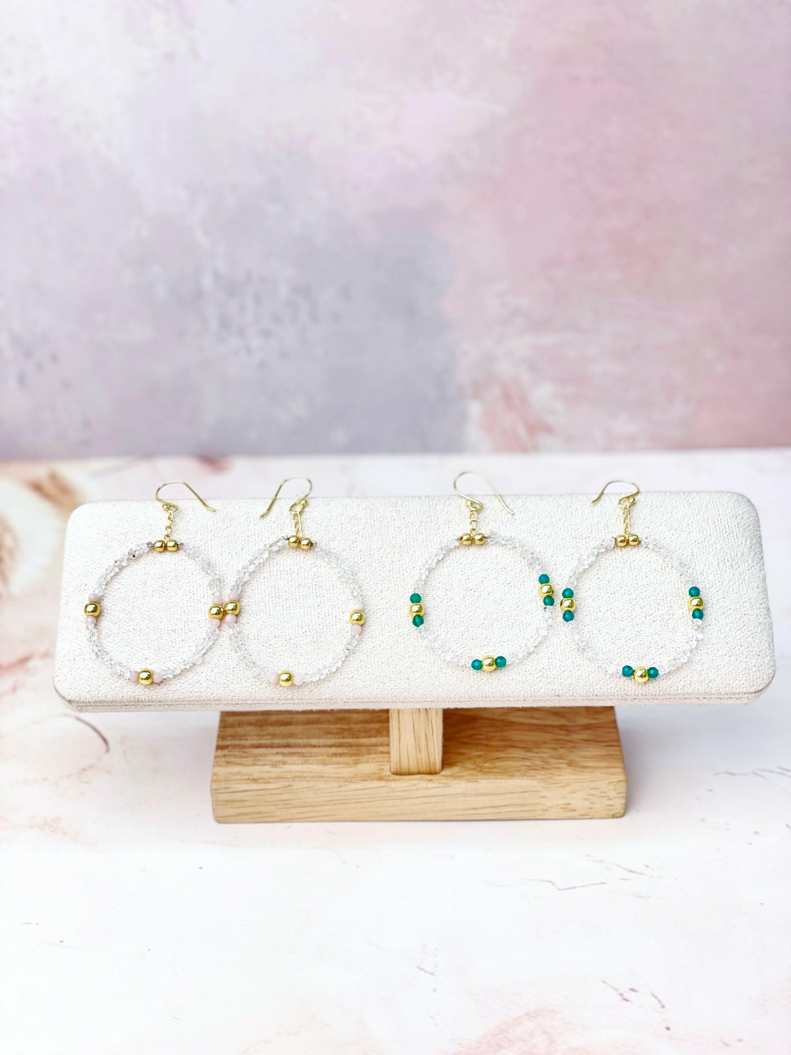 Herkimer Bling Multi Gem Oval Earrings-Earrings-Krush Kandy, Women's Online Fashion Boutique Located in Phoenix, Arizona (Scottsdale Area)