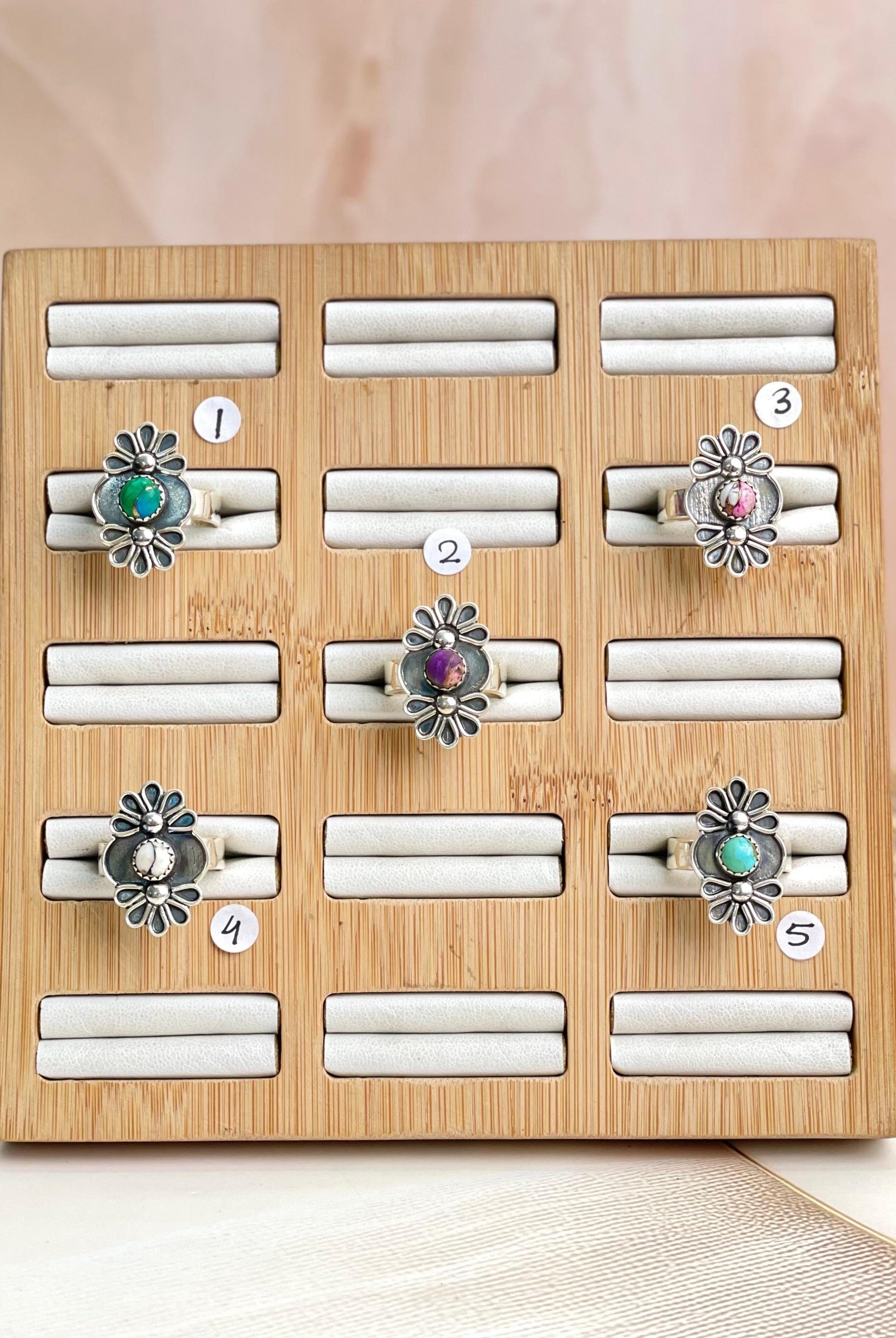 Double Daisy Multi Stone Ring-Rings-Krush Kandy, Women's Online Fashion Boutique Located in Phoenix, Arizona (Scottsdale Area)