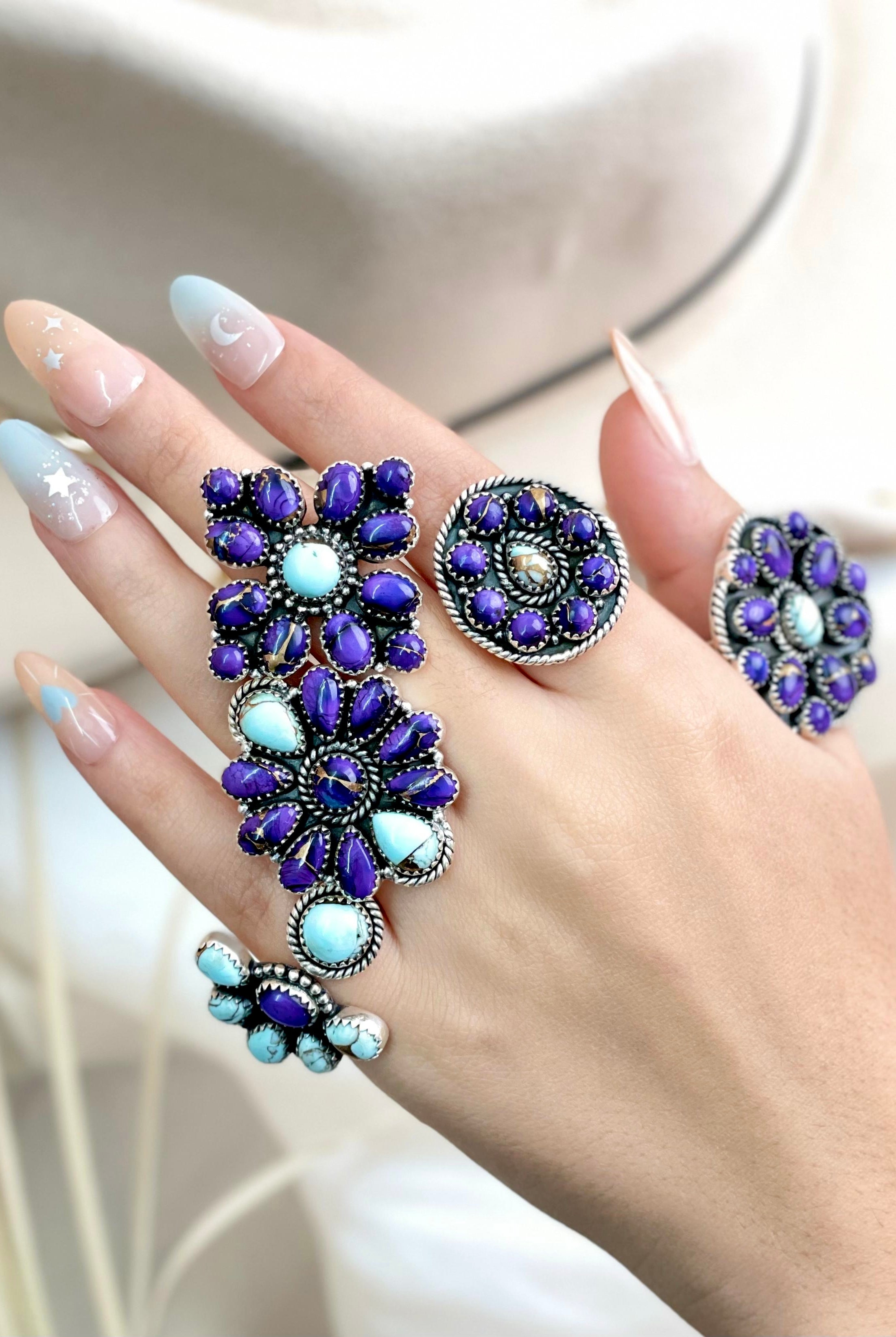 Multi Dahlia Ring Clusters-Rings-Krush Kandy, Women's Online Fashion Boutique Located in Phoenix, Arizona (Scottsdale Area)