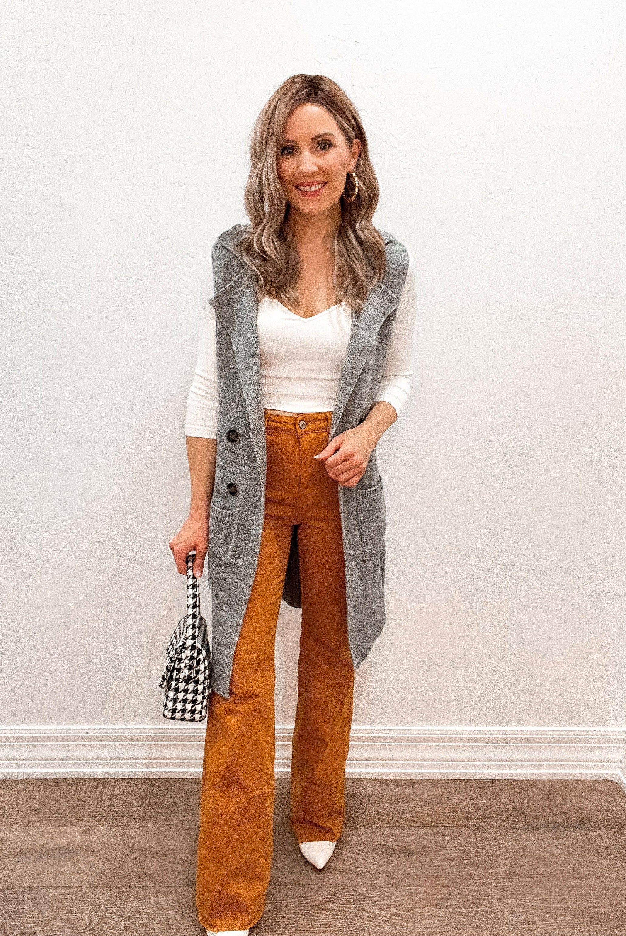 Long Sleeveless Notched Collar Sweater Vest-Vests-Krush Kandy, Women's Online Fashion Boutique Located in Phoenix, Arizona (Scottsdale Area)