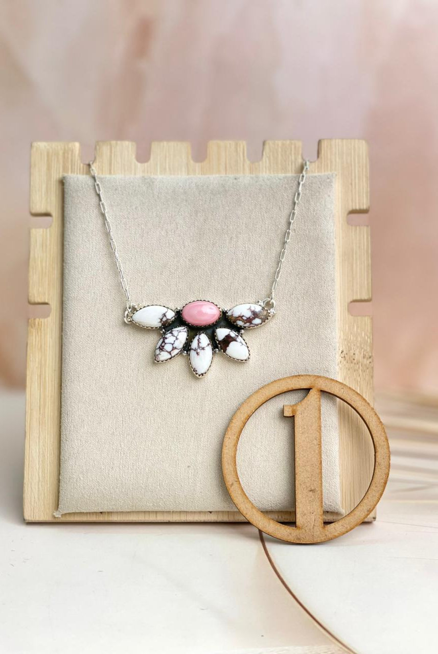 Multi Conch Half Daisy Necklace-Necklaces-Krush Kandy, Women's Online Fashion Boutique Located in Phoenix, Arizona (Scottsdale Area)