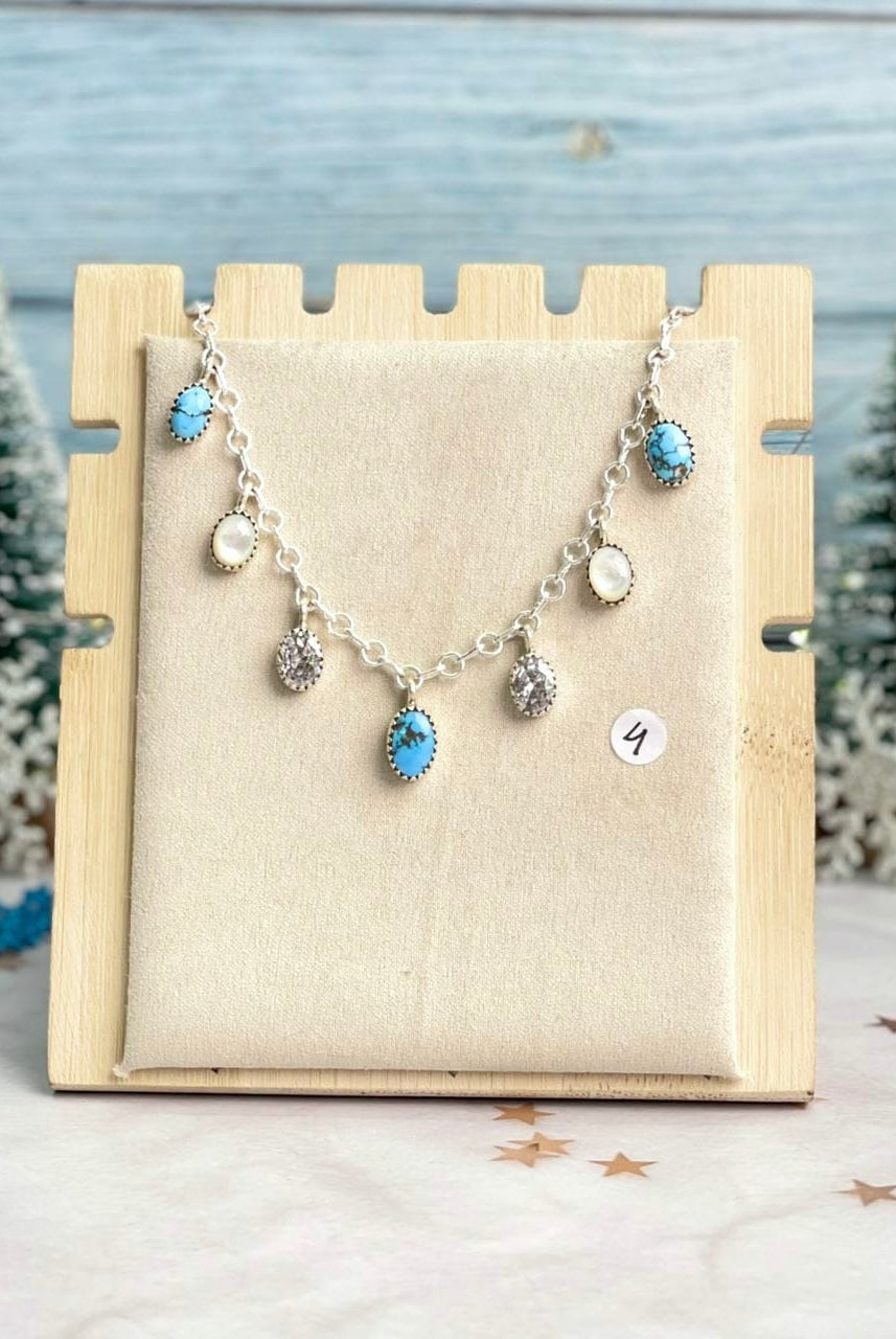 Winter Frost Golden Hills Stone Drops Necklace-Necklaces-Krush Kandy, Women's Online Fashion Boutique Located in Phoenix, Arizona (Scottsdale Area)