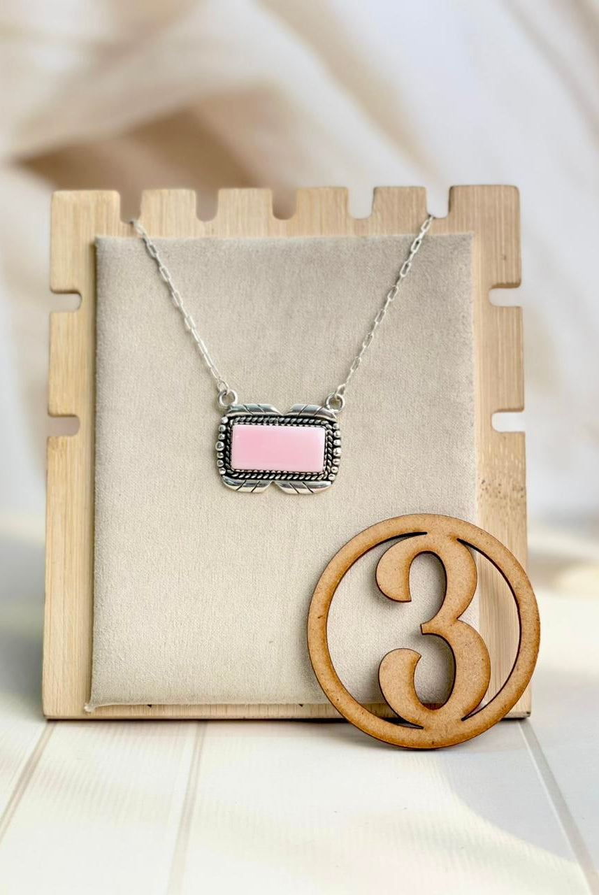 Pink Conch Small Bar Slabs Necklace-Necklaces-Krush Kandy, Women's Online Fashion Boutique Located in Phoenix, Arizona (Scottsdale Area)