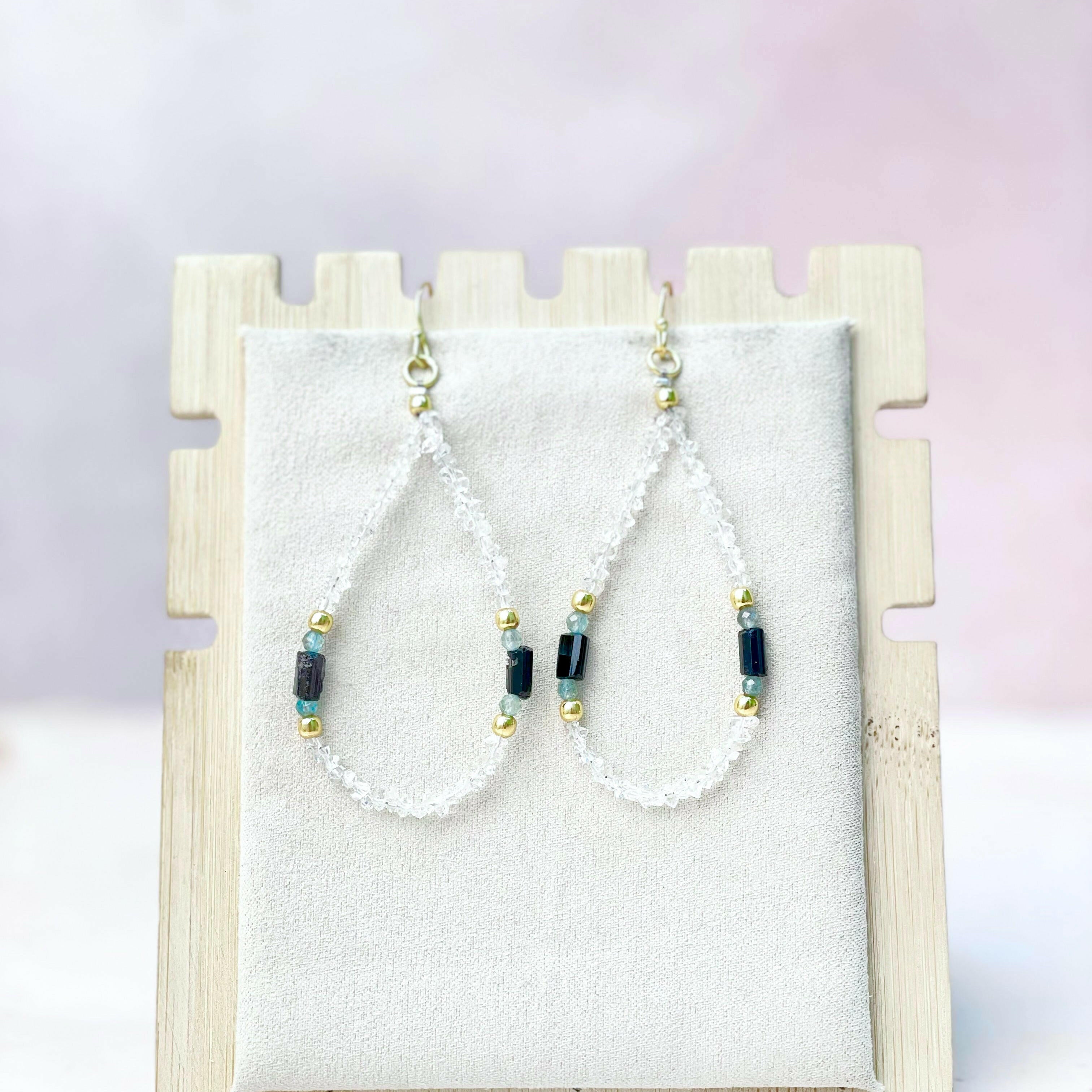 Herkimer Bling Multi Gem Earrings-Earrings-Krush Kandy, Women's Online Fashion Boutique Located in Phoenix, Arizona (Scottsdale Area)