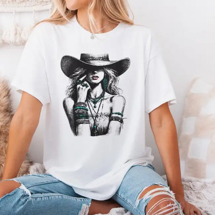 Western Boho Cowgirl Graphic Tee