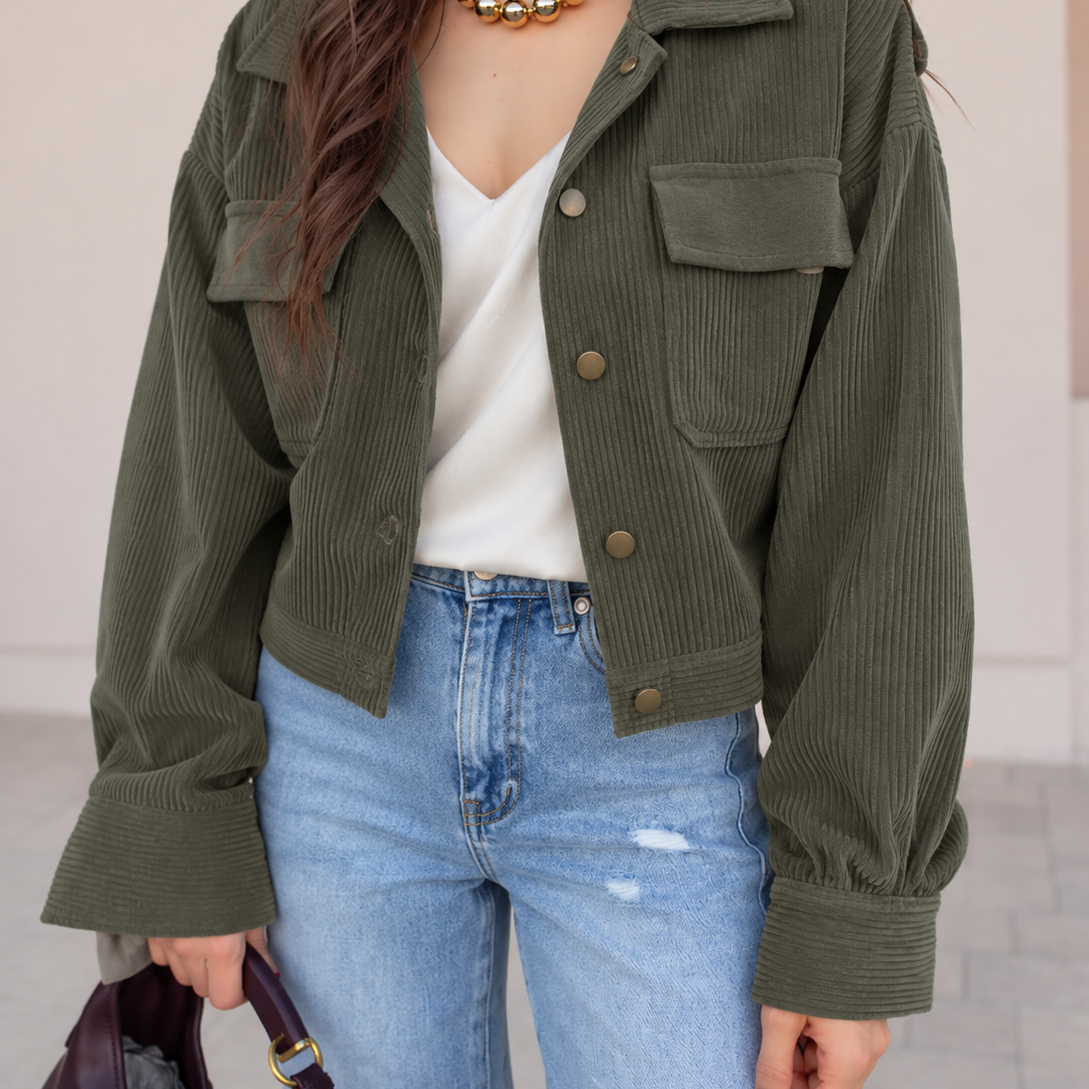 Weekend Edit Cropped Corduroy Shacket