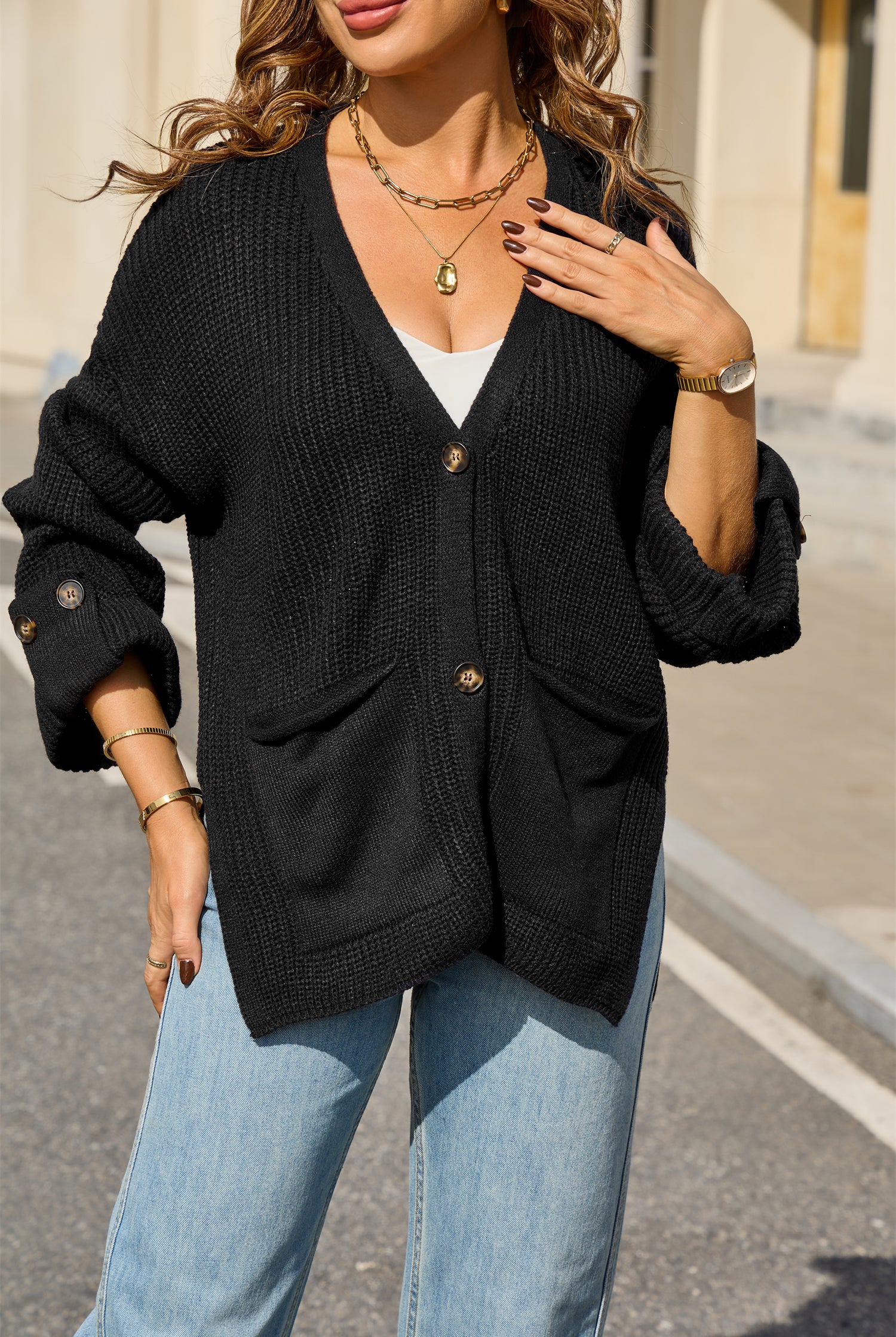 Everyday Basic Button Cardigan-Tops-Krush Kandy, Women's Online Fashion Boutique Located in Phoenix, Arizona (Scottsdale Area)