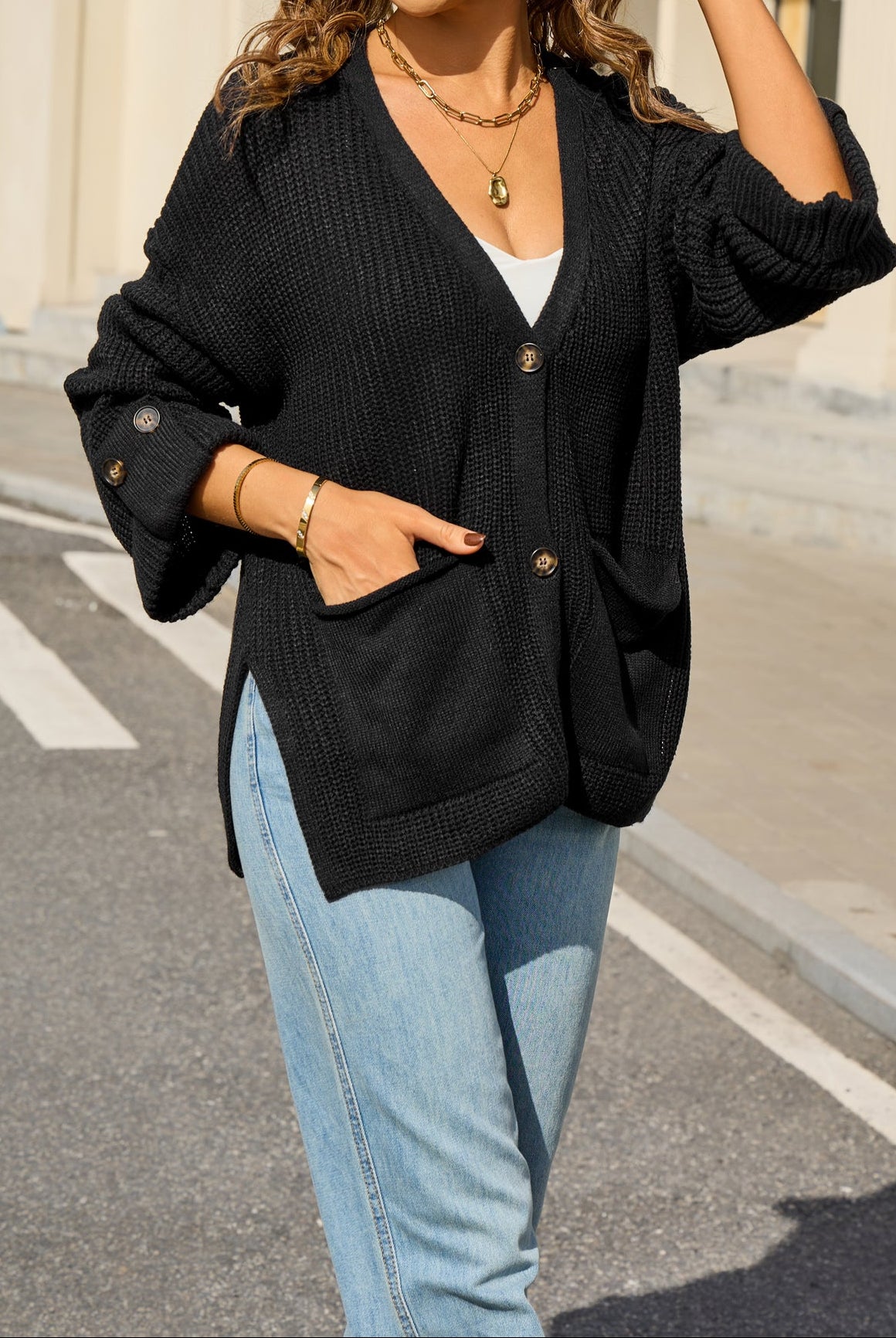 Everyday Basic Button Cardigan-Tops-Krush Kandy, Women's Online Fashion Boutique Located in Phoenix, Arizona (Scottsdale Area)
