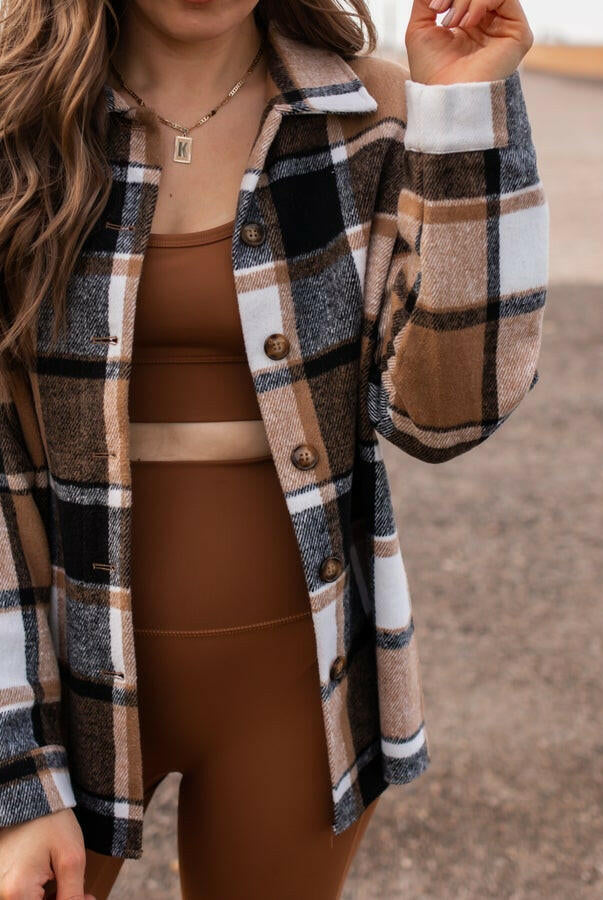 Kristyn's Fall Plaid Shacket | S-2X, 3 Colors-Jackets-Krush Kandy, Women's Online Fashion Boutique Located in Phoenix, Arizona (Scottsdale Area)