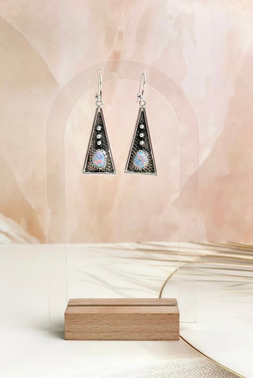 Boho Stamped Triangle Multi Earrings-Earrings-Krush Kandy, Women's Online Fashion Boutique Located in Phoenix, Arizona (Scottsdale Area)