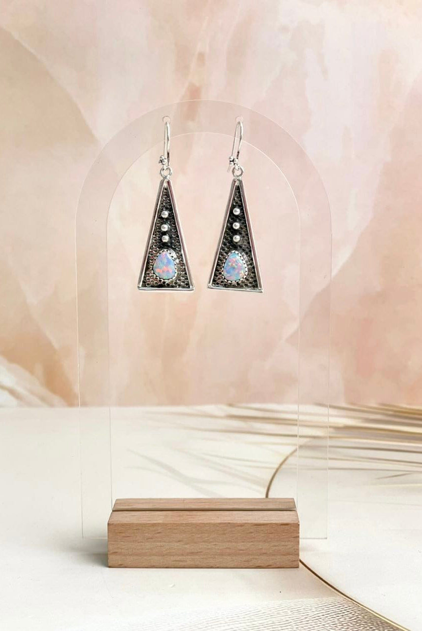 Boho Stamped Triangle Multi Earrings-Earrings-Krush Kandy, Women's Online Fashion Boutique Located in Phoenix, Arizona (Scottsdale Area)