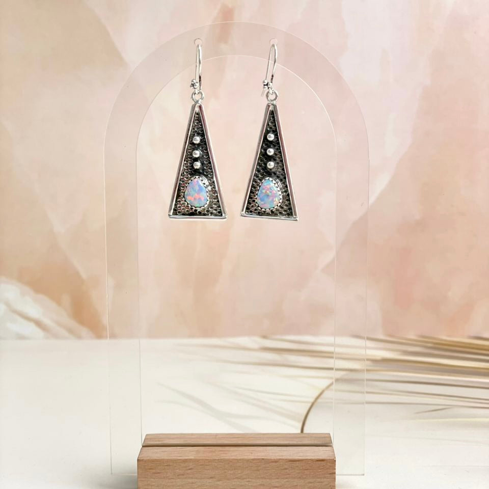 Boho Stamped Triangle Multi Earrings-Earrings-Krush Kandy, Women's Online Fashion Boutique Located in Phoenix, Arizona (Scottsdale Area)