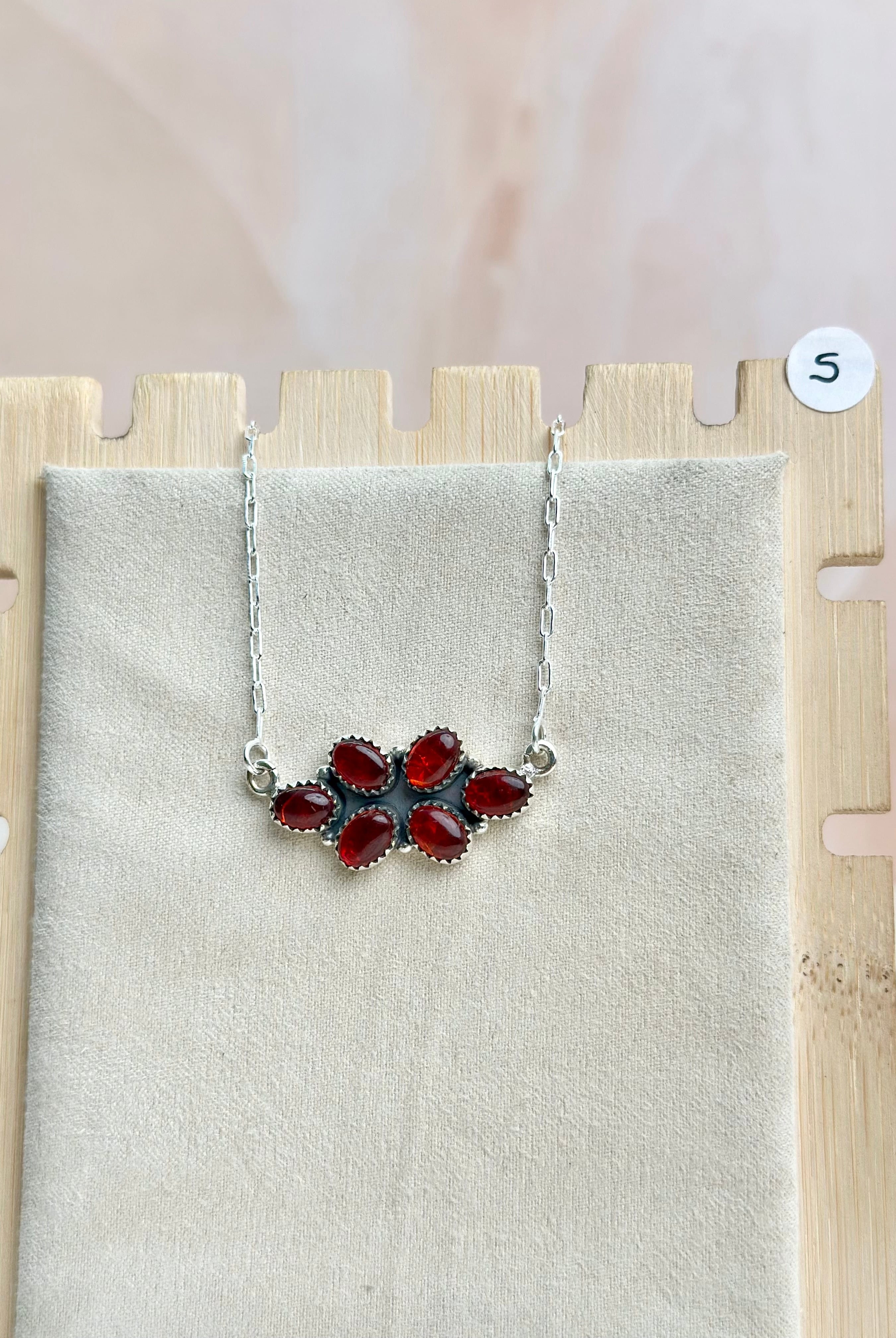 Amber, Turquoise & Crystal Dainty Necklace-Necklaces-Krush Kandy, Women's Online Fashion Boutique Located in Phoenix, Arizona (Scottsdale Area)