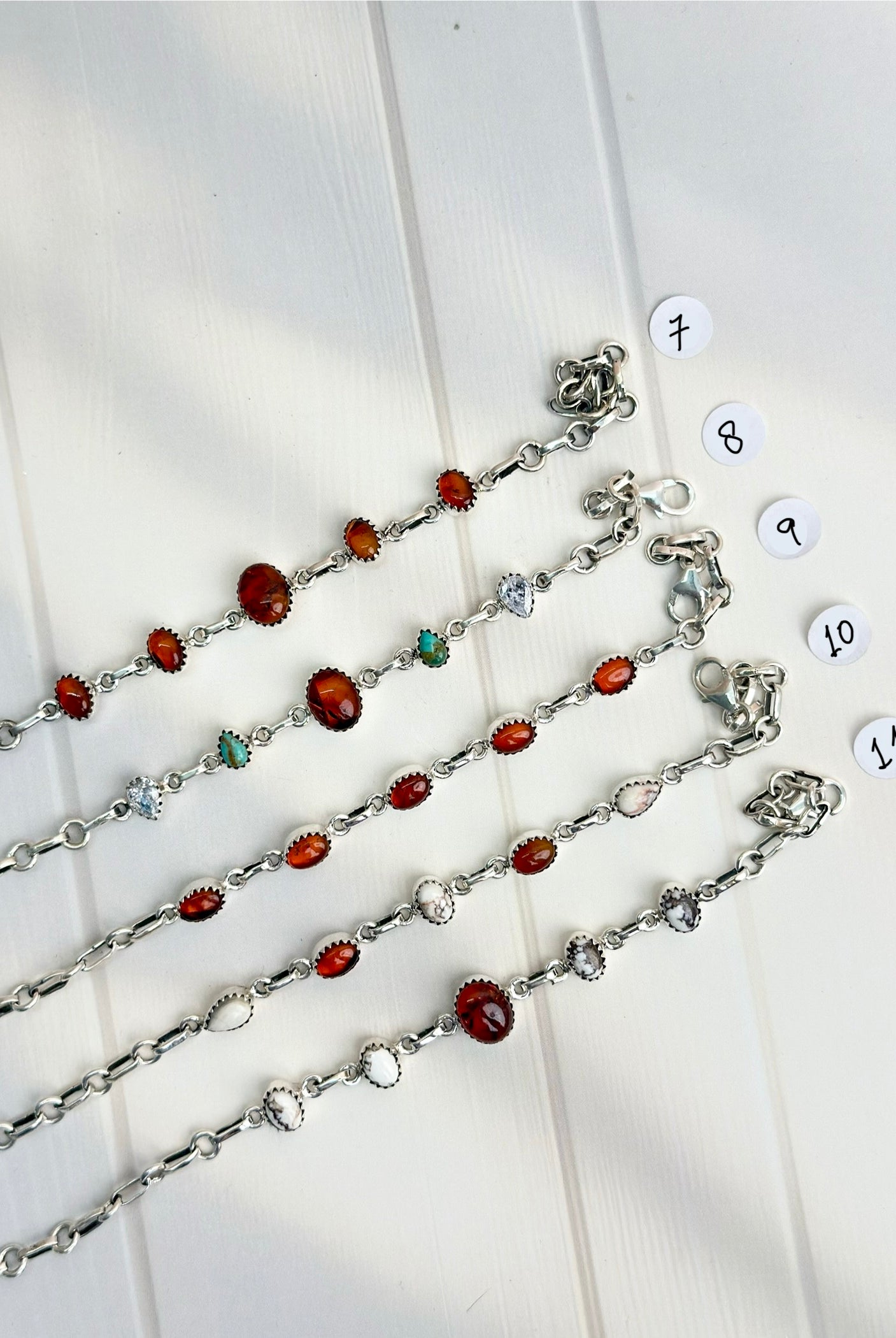 Amber, Turquoise & Crystal Bracelets-Bracelets-Krush Kandy, Women's Online Fashion Boutique Located in Phoenix, Arizona (Scottsdale Area)