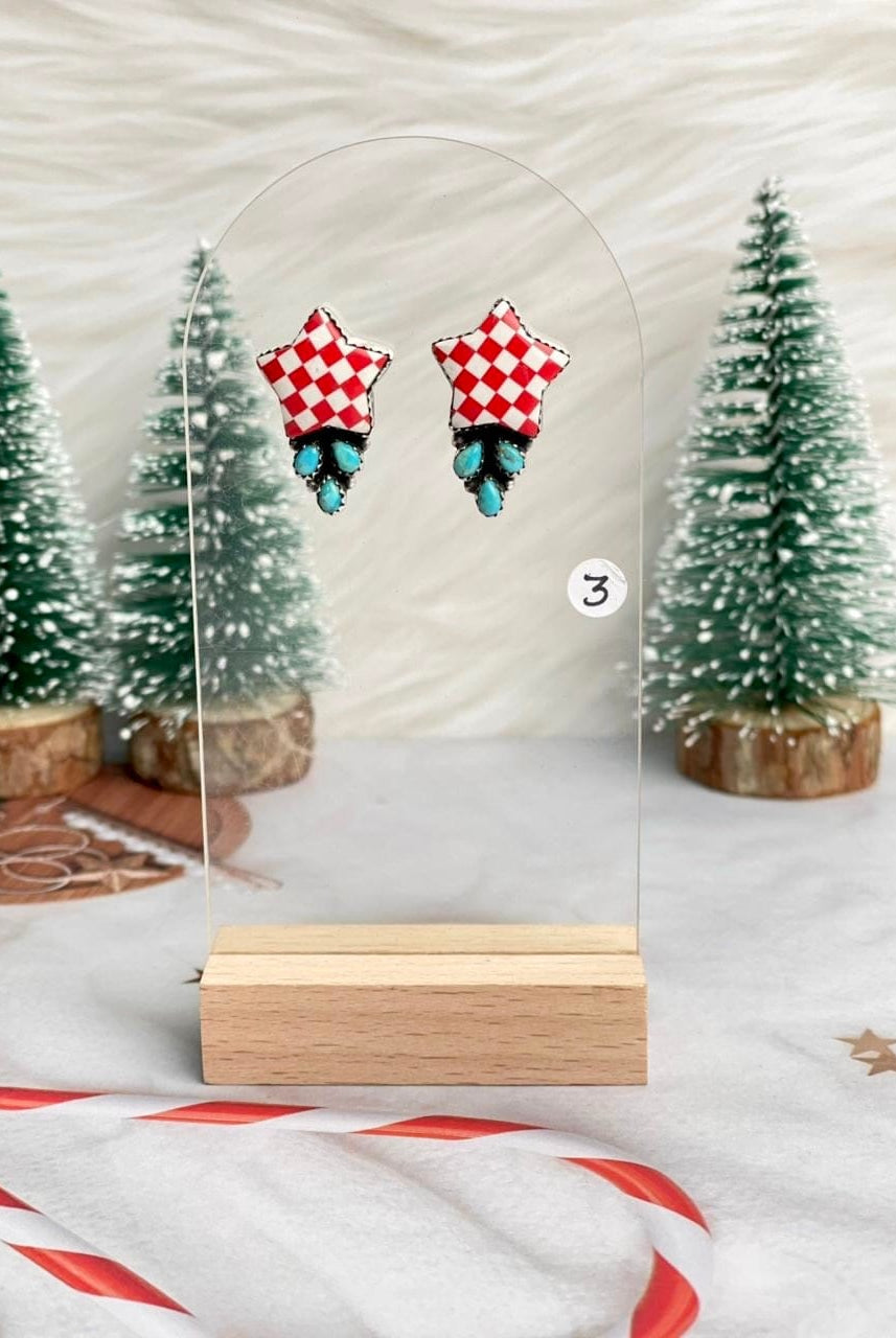 Holly Jolly Red & White Christmas Earrings-Earrings-Krush Kandy, Women's Online Fashion Boutique Located in Phoenix, Arizona (Scottsdale Area)