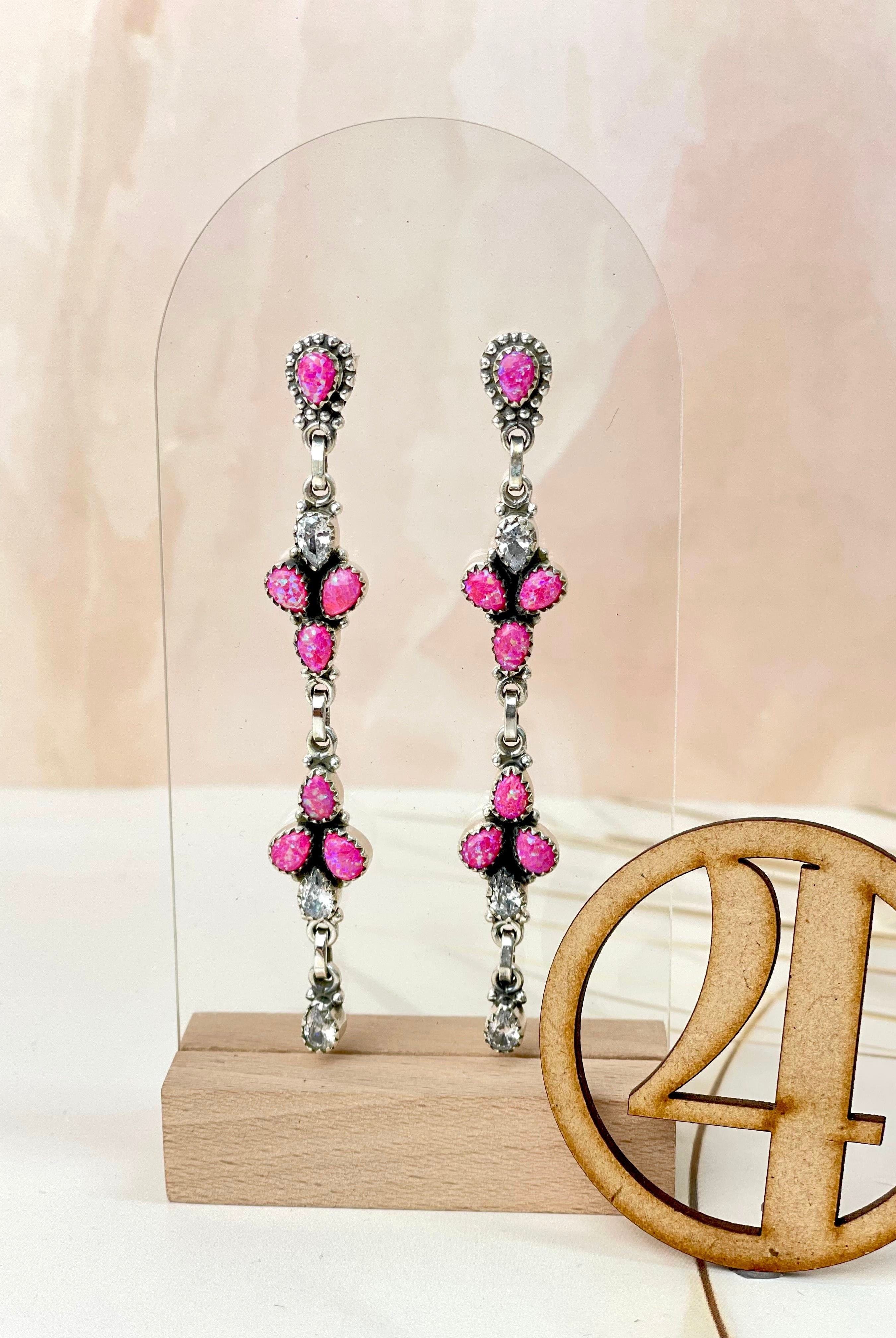 Winter Wonderland Opal & Crystal Earrings-Earrings-Krush Kandy, Women's Online Fashion Boutique Located in Phoenix, Arizona (Scottsdale Area)