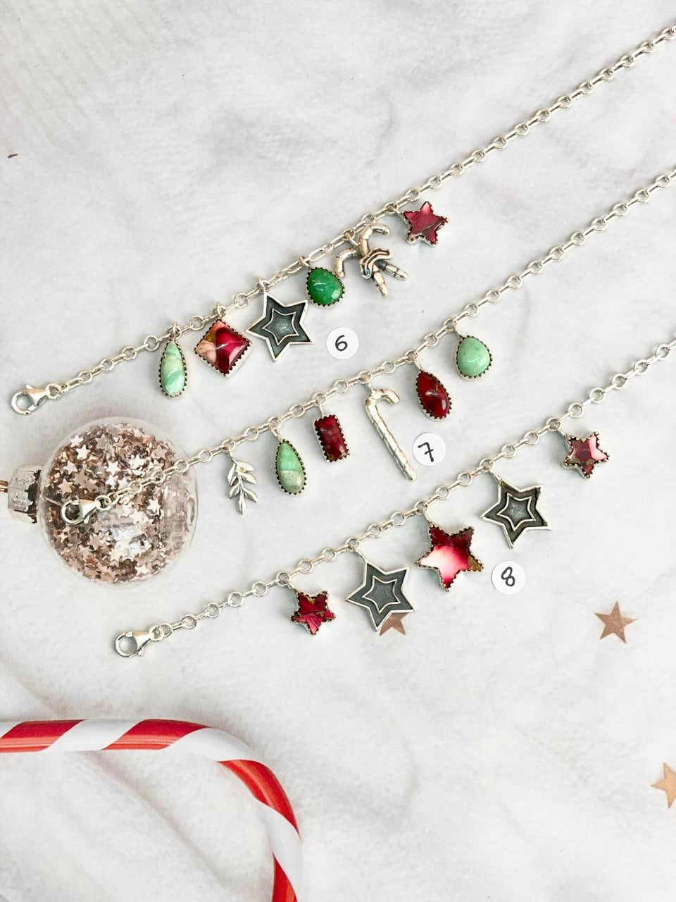 One Of A Kind Holiday Charm Bracelets-Bracelets-Krush Kandy, Women's Online Fashion Boutique Located in Phoenix, Arizona (Scottsdale Area)