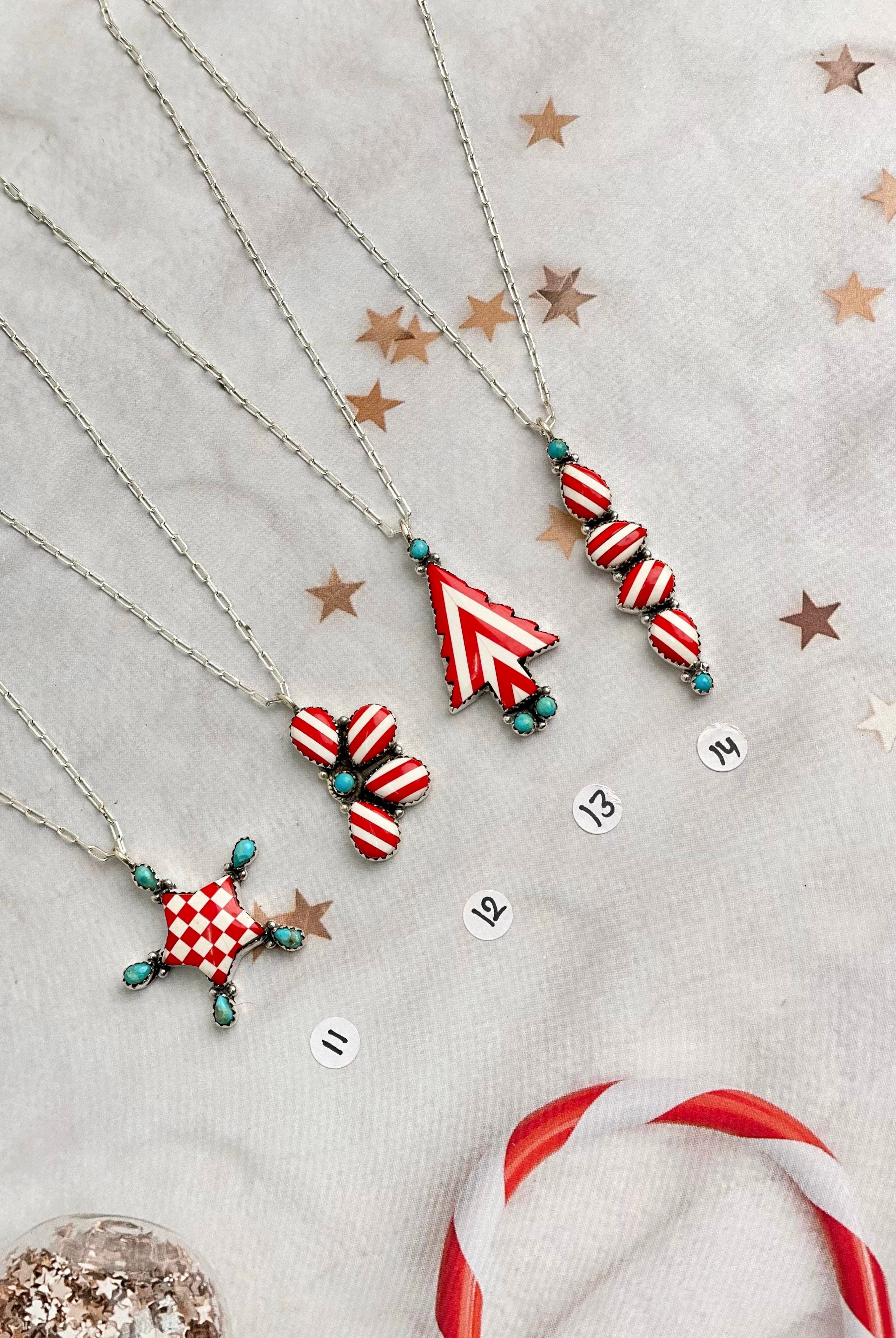 Holly Jolly Red & White Christmas Necklaces-Necklaces-Krush Kandy, Women's Online Fashion Boutique Located in Phoenix, Arizona (Scottsdale Area)