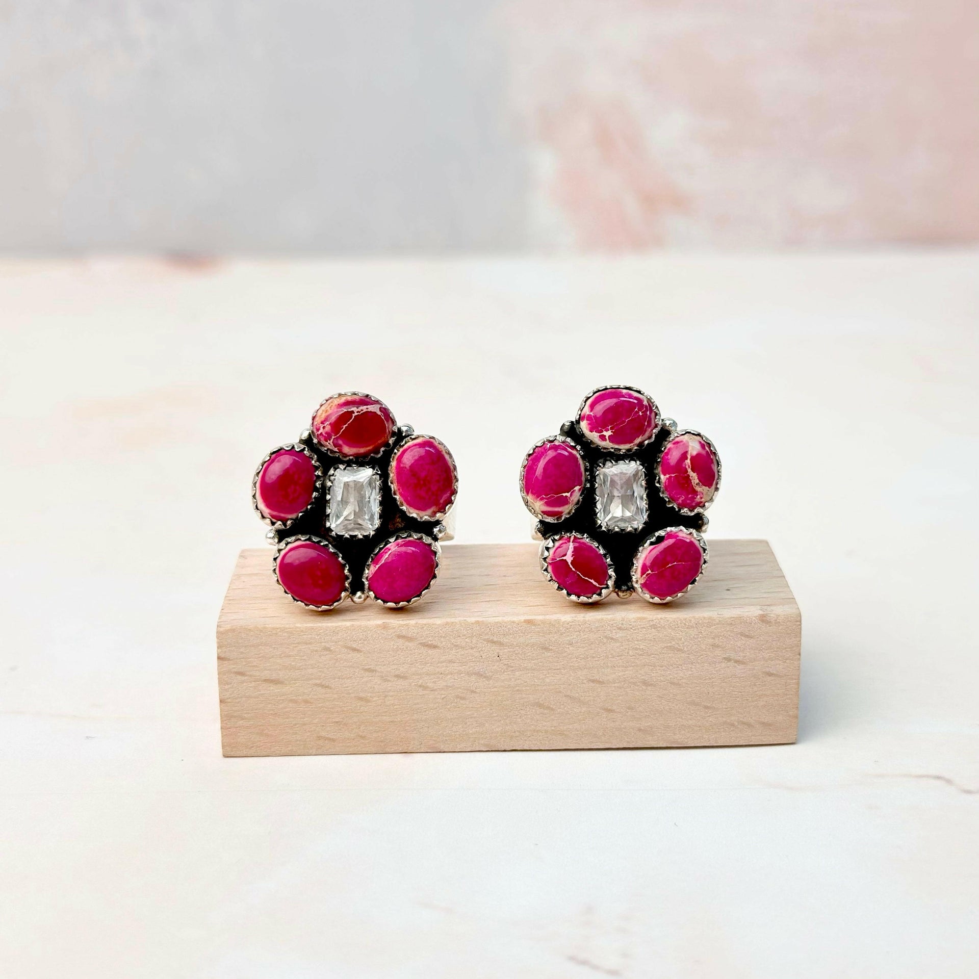 Desert Jasper Dainty Flower CZ Rings-Rings-Krush Kandy, Women's Online Fashion Boutique Located in Phoenix, Arizona (Scottsdale Area)