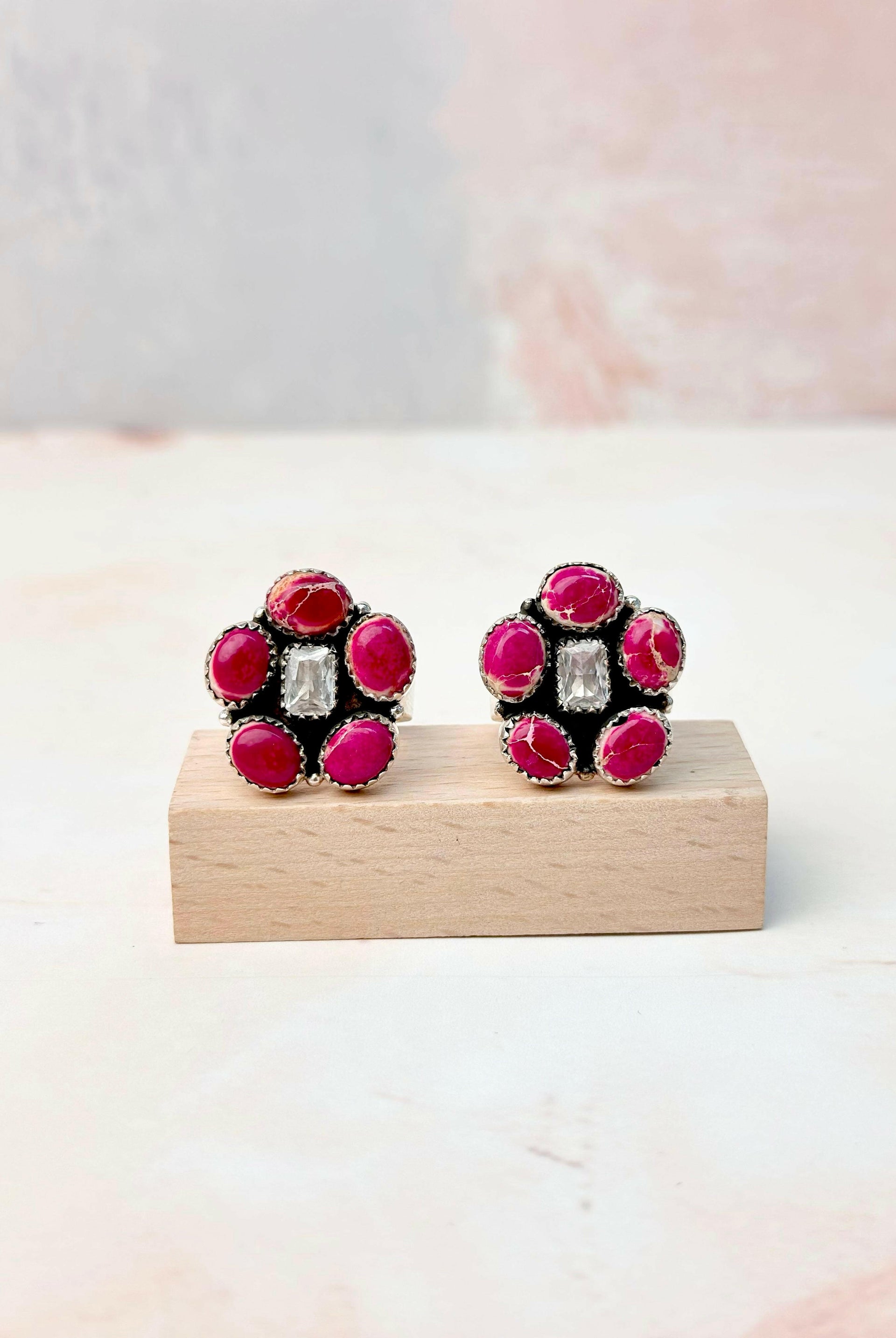 Desert Jasper Dainty Flower CZ Rings-Rings-Krush Kandy, Women's Online Fashion Boutique Located in Phoenix, Arizona (Scottsdale Area)