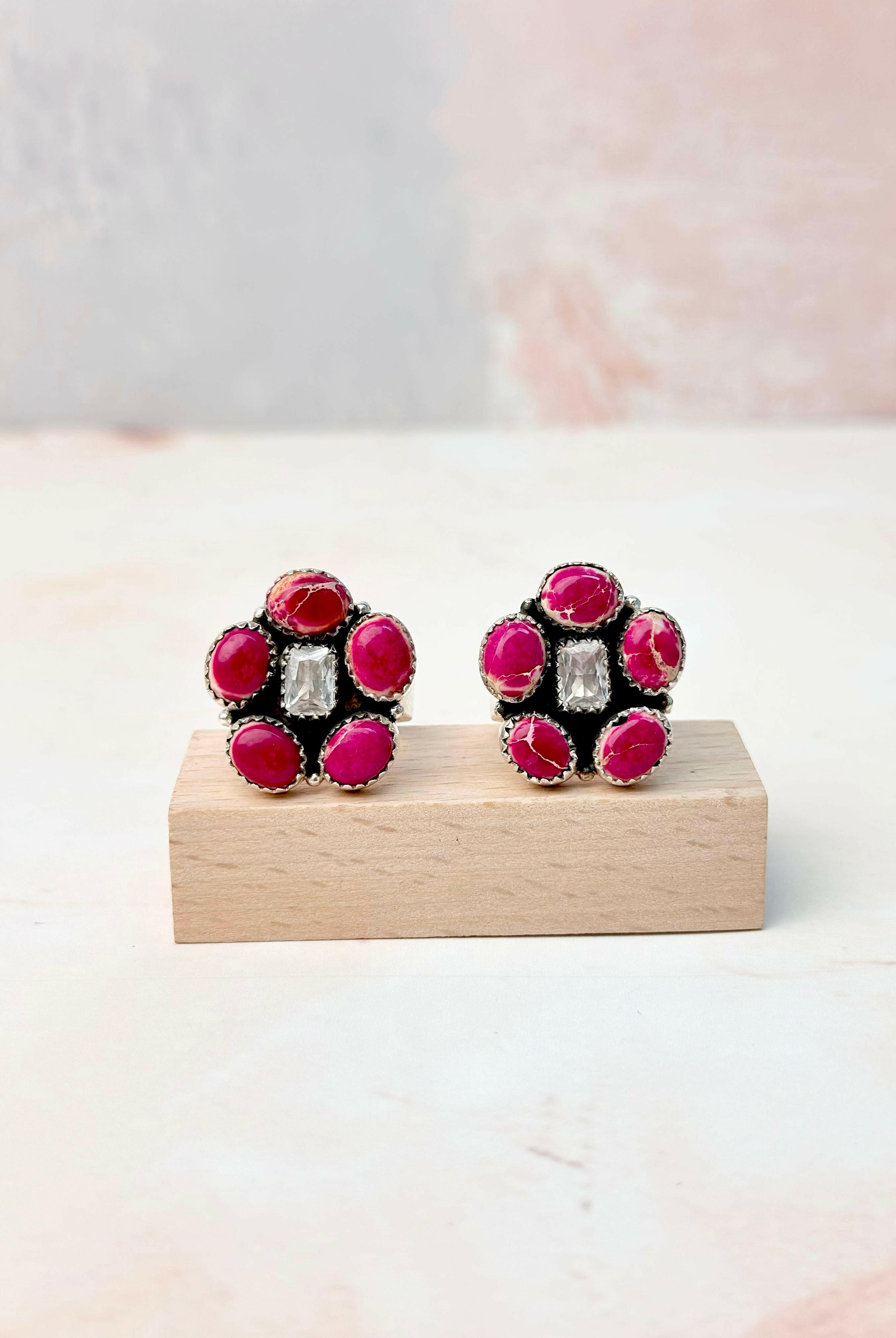 Desert Jasper Dainty Flower CZ Rings-Rings-Krush Kandy, Women's Online Fashion Boutique Located in Phoenix, Arizona (Scottsdale Area)